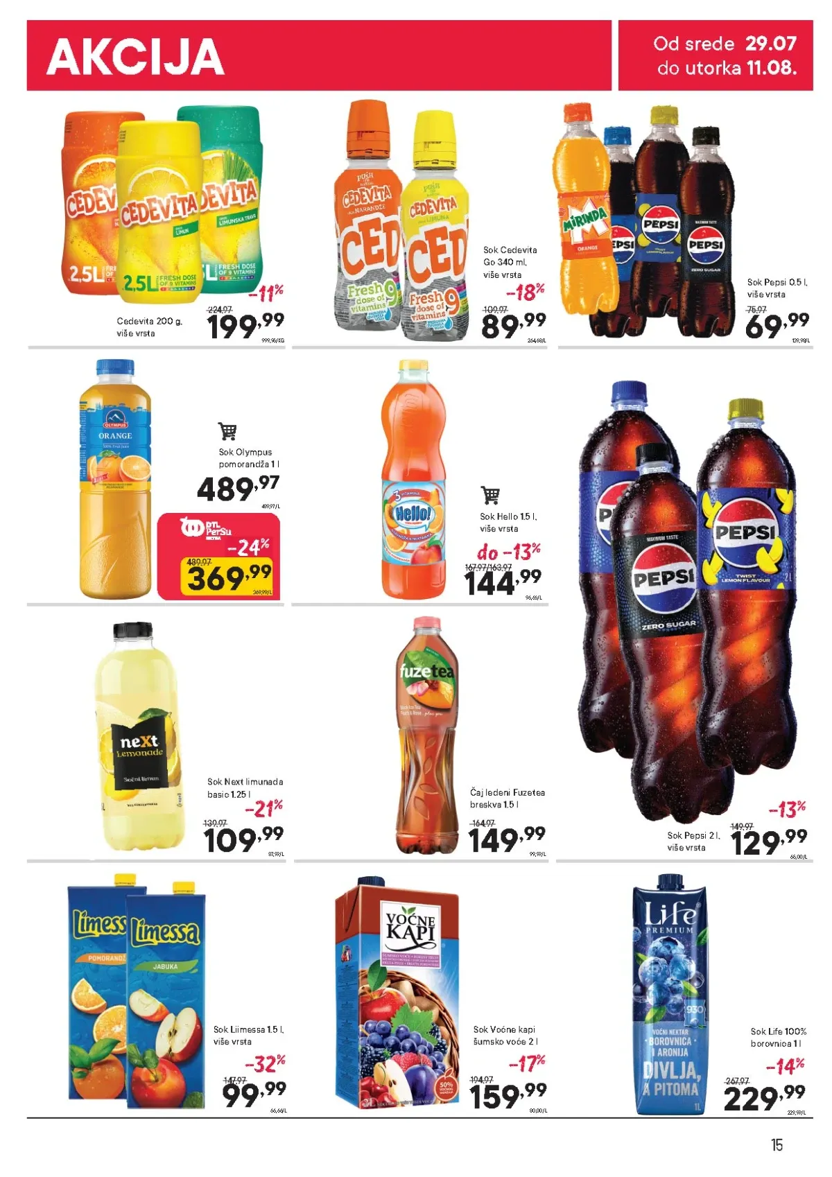 PerSu katalog do 11.08.2026. – sokovi, gazirana pića, ledeni čajevi i osveženje na akciji