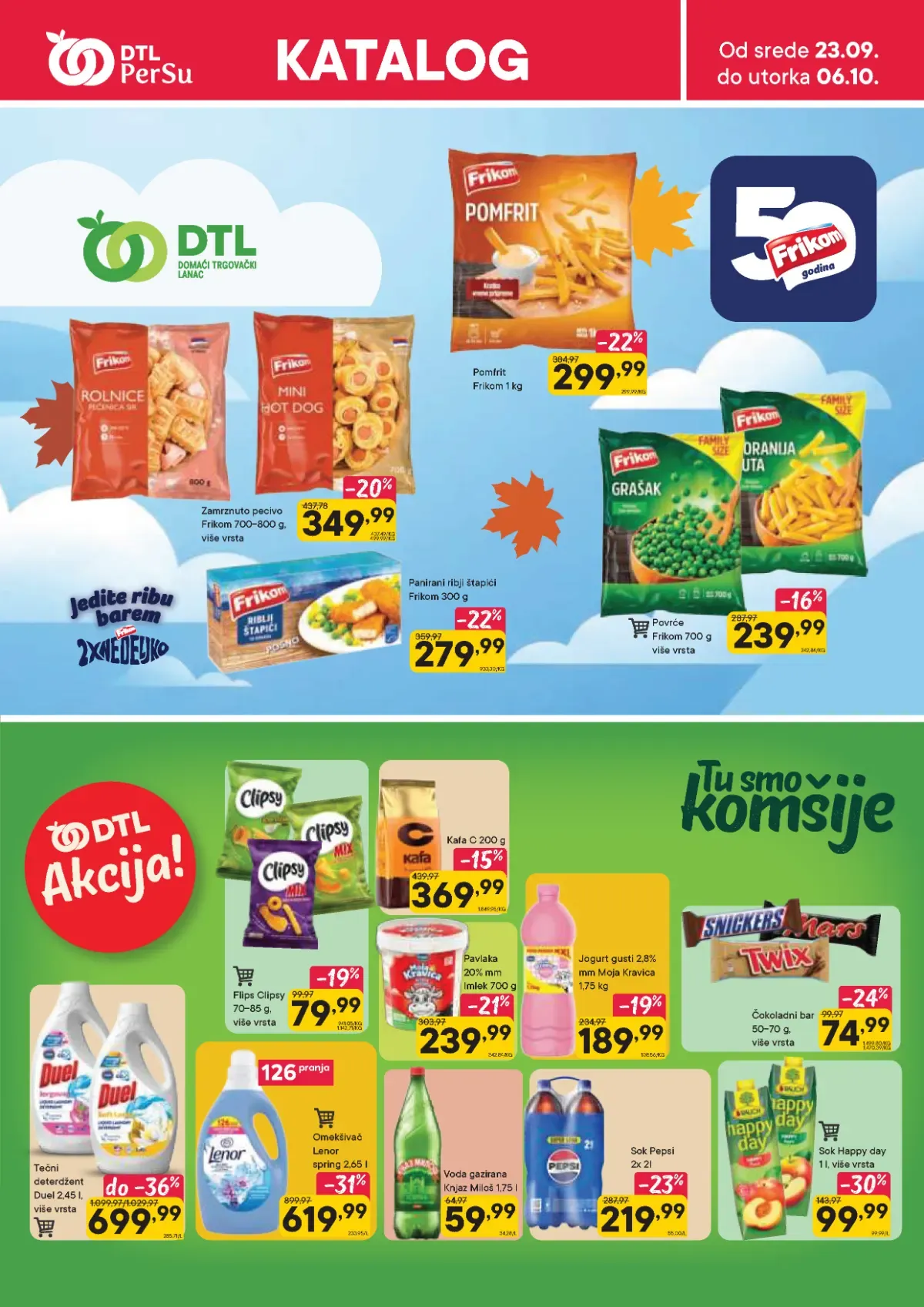 DTL PerSu katalog od 23.09. do 06.10.2026. – Frikom proizvodi, hrana, piće i kućna hemija na akciji