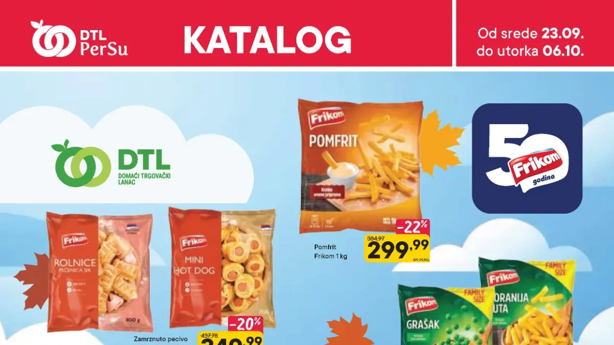 DTL PerSu katalog od 23.09. do 06.10.2026. – Frikom proizvodi, hrana, piće i kućna hemija na akciji