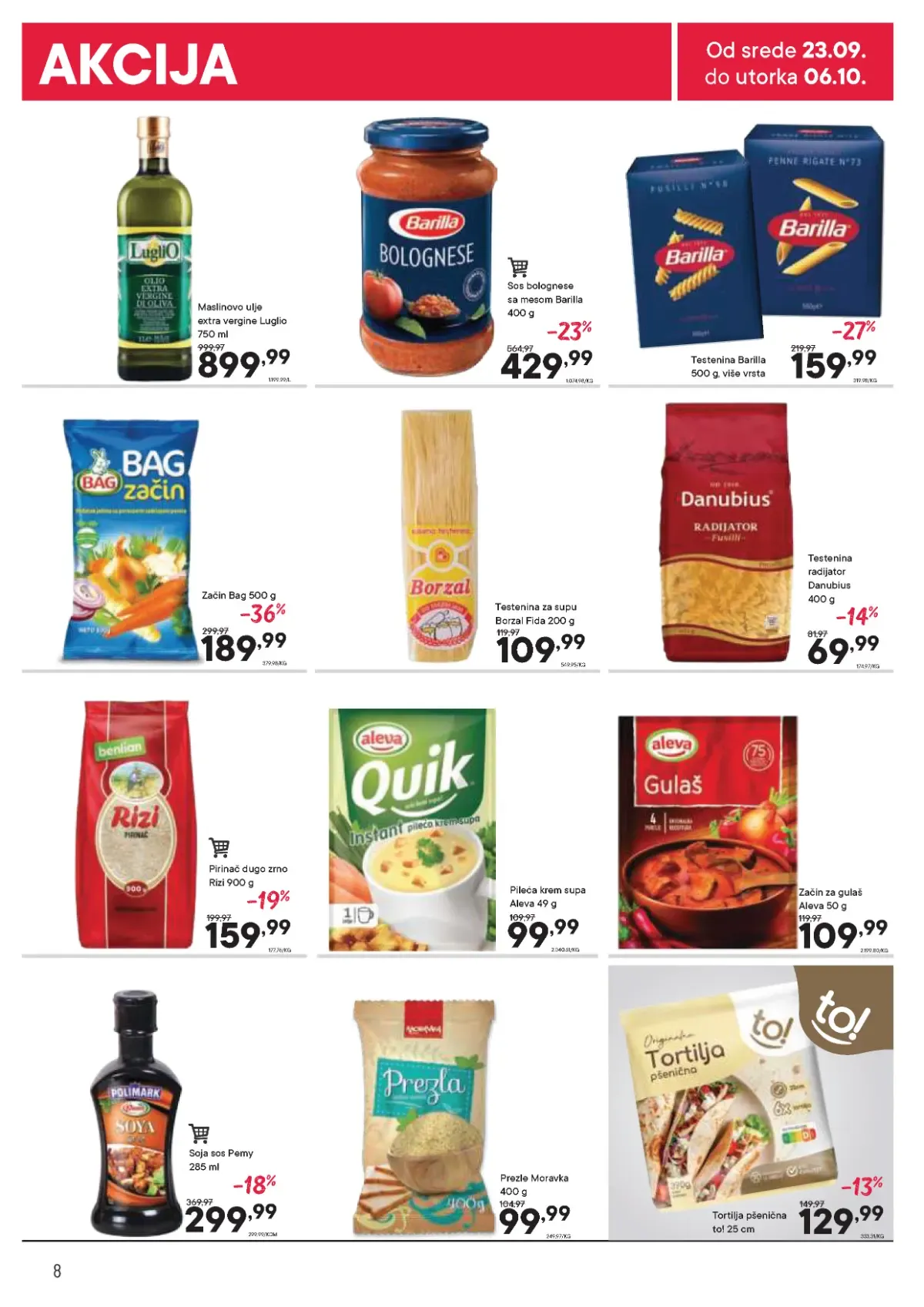 DTL PerSu katalog do 06.10.2026. – strana 8 DTL PerSu katalog, strana 8 – Luglio maslinovo ulje i Barilla testenina