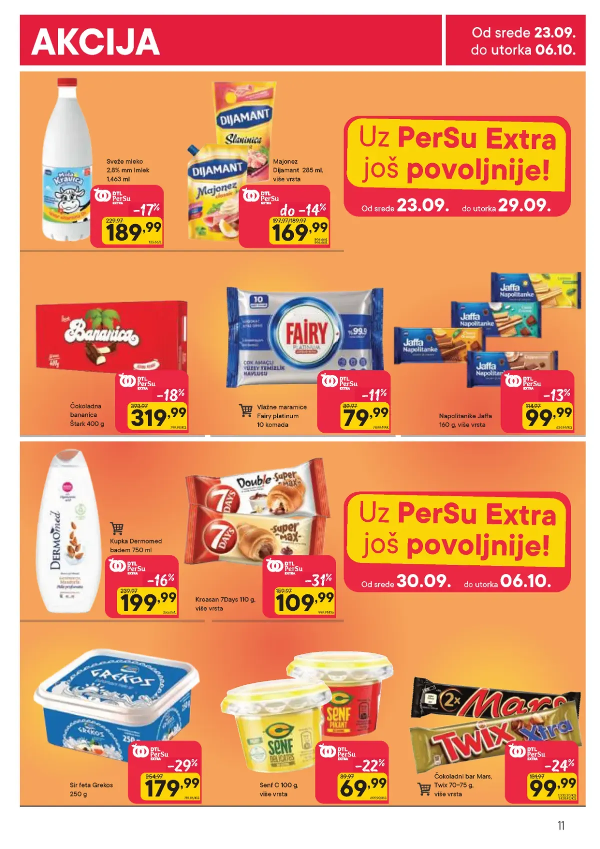 DTL PerSu katalog do 06.10.2026. – strana 11 DTL PerSu katalog, strana 11 – Imlek mleko i Grekos feta sir