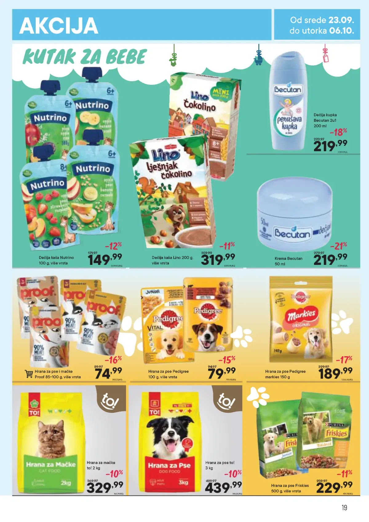 DTL PerSu katalog do 06.10.2026. – strana 19 DTL PerSu katalog, strana 19 – Nutrino dečija kaša i Pedigree hrana za pse