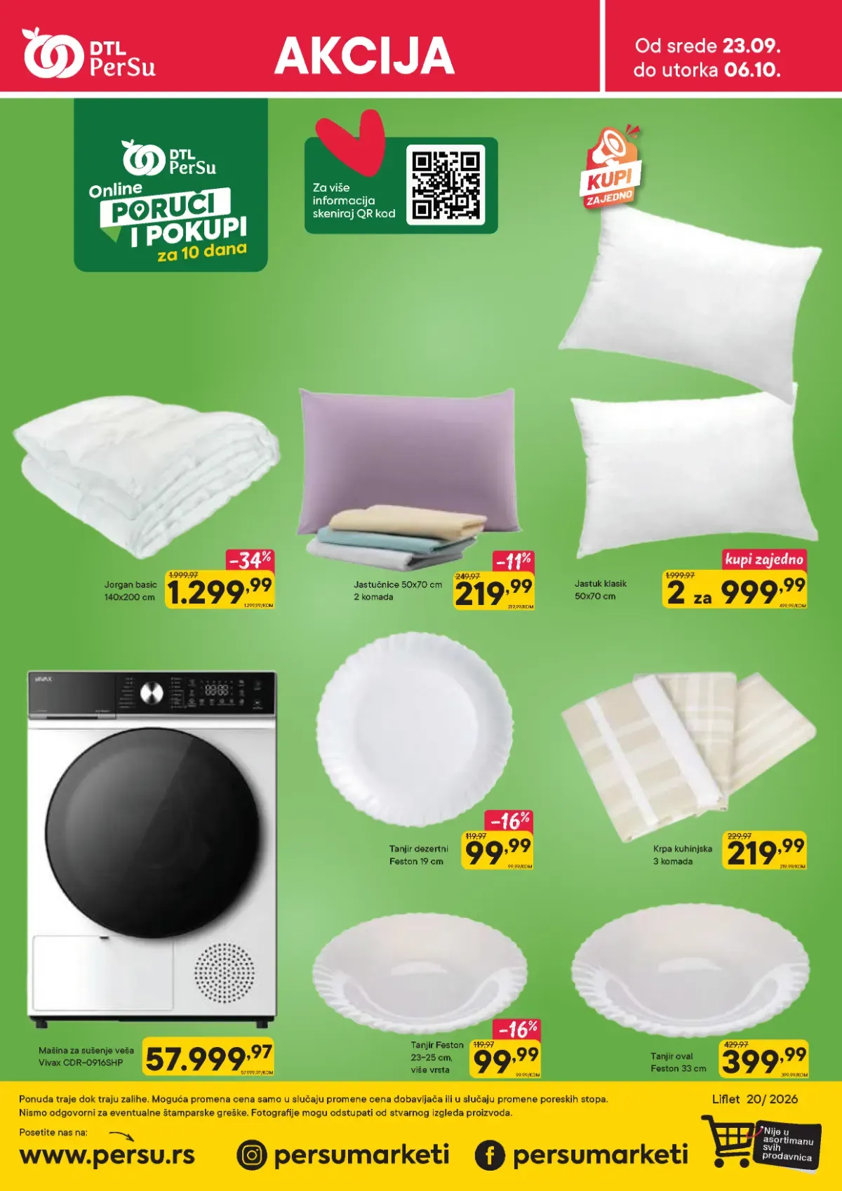 DTL PerSu katalog do 06.10.2026. – strana 20 DTL PerSu katalog, strana 20 – Vivax mašina za sušenje veša i Feston tanjiri