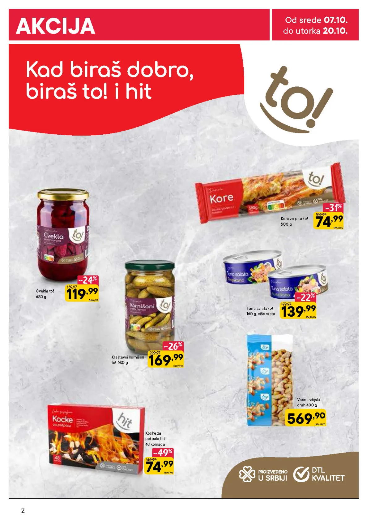 DTL PerSu katalog – to! cvekla, kornišoni, kore za pitu, tuna salata, indijski orah i hit kocke za potpalu