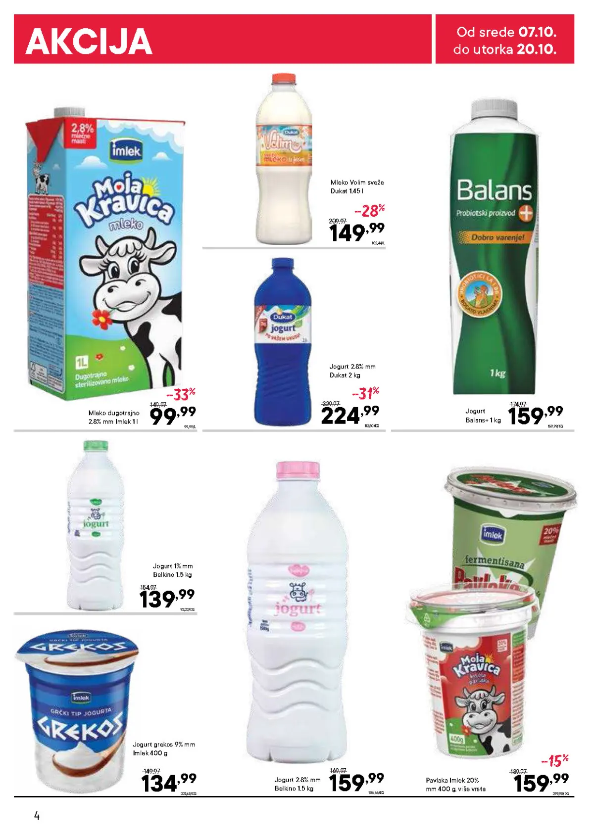 DTL PerSu katalog – Imlek i Dukat mleko, Dukat, Balans+, Belkino i Grekos jogurt i Imlek pavlaka