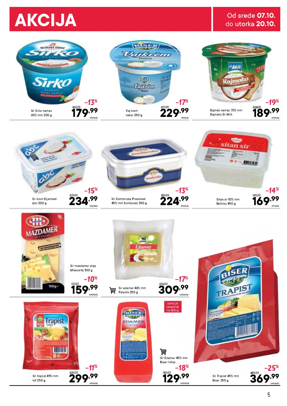 DTL PerSu katalog – Sirko, Vajkrem, Kajmako, ABC, President, Belkino, Paladin i Biser sirevi i namazi