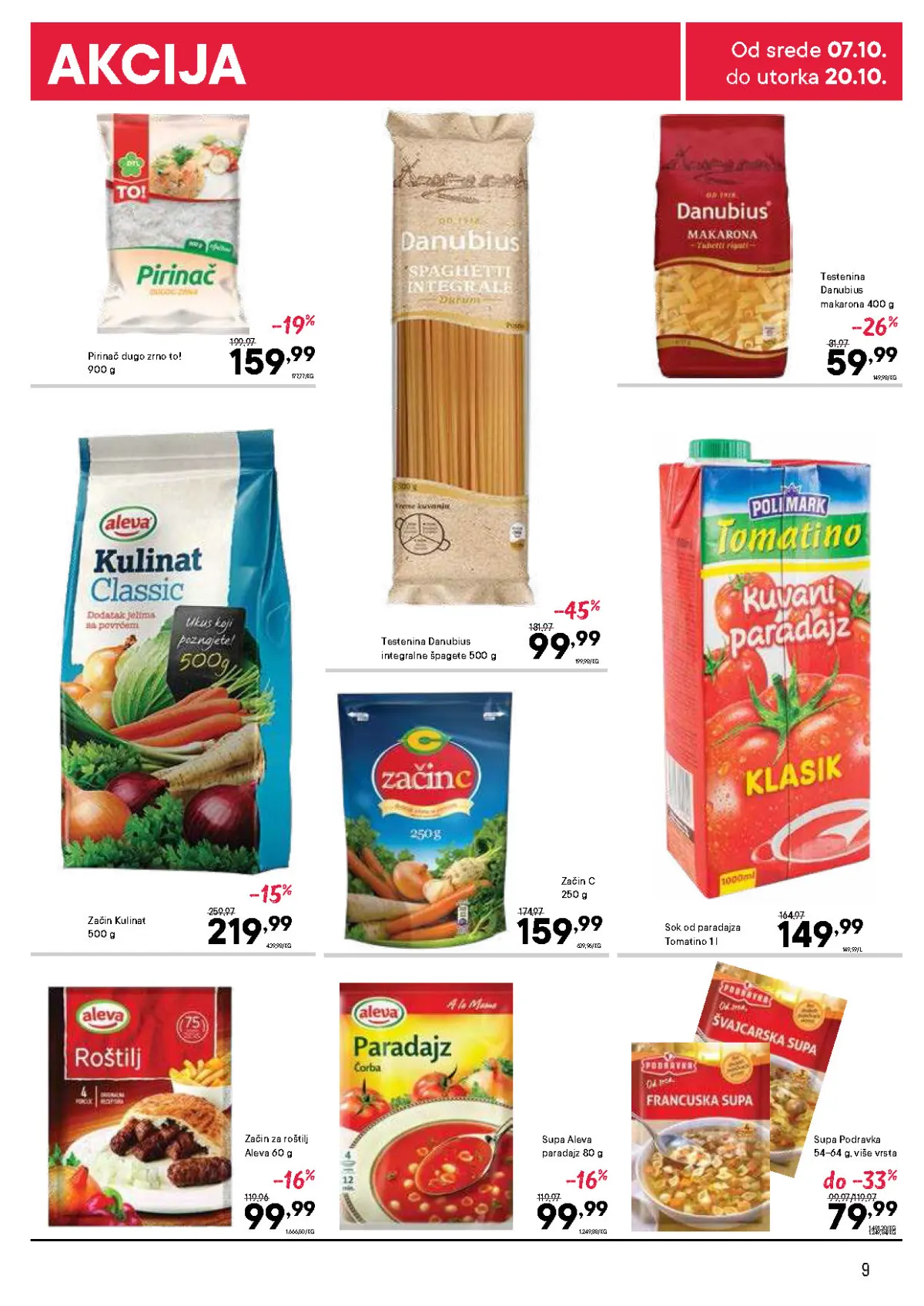 DTL PerSu katalog – to! pirinač, Danubius makarone i integralne špagete, Aleva začini, Tomatino i Podravka supe