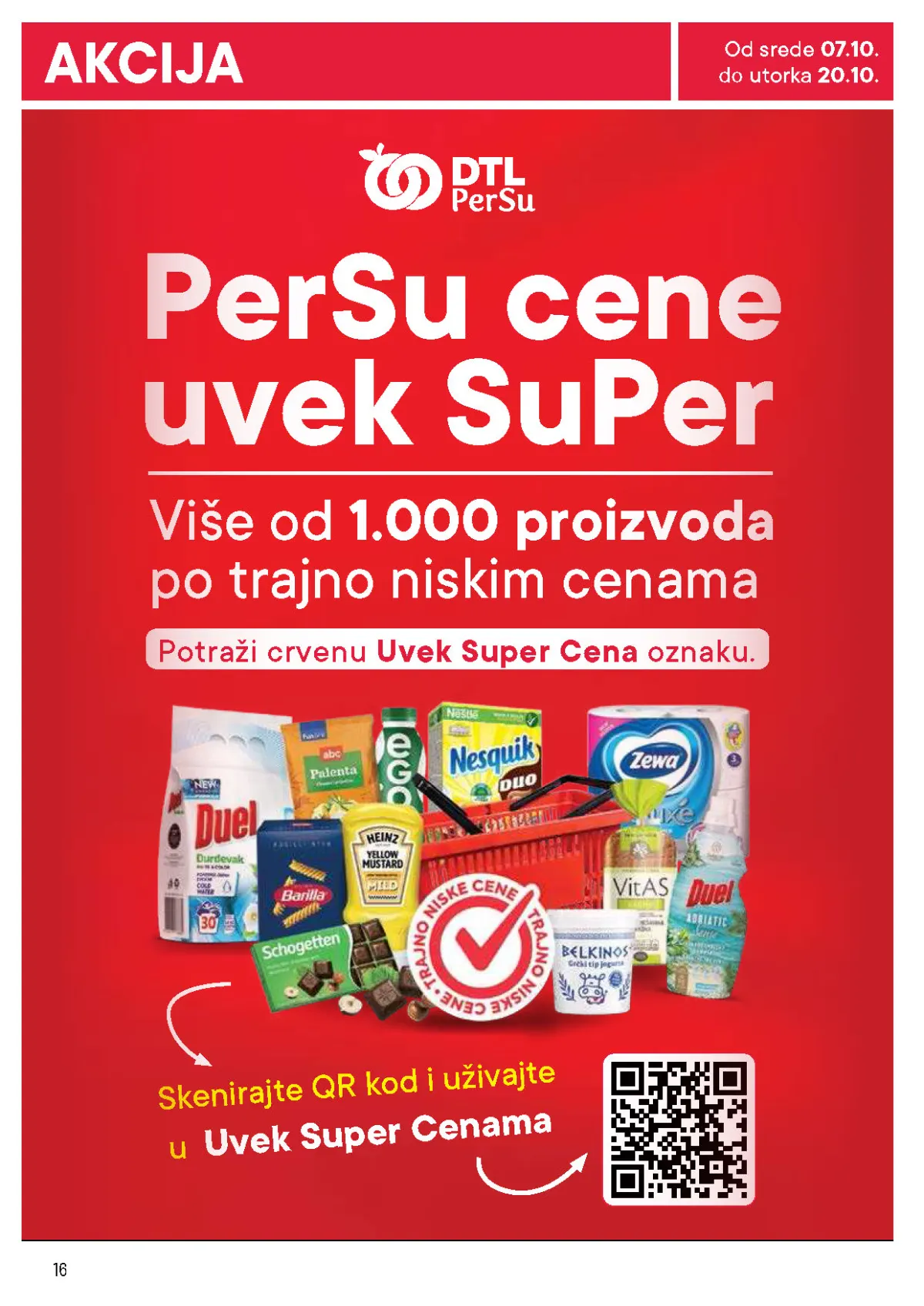 DTL PerSu Uvek Super Cena – više od 1.000 proizvoda po trajno niskim cenama uz crvenu oznaku