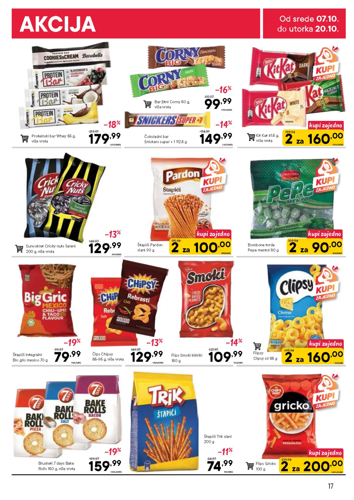 DTL PerSu katalog – Corny i Whey barovi, Snickers, Kit Kat, Pardon štapići, Chipsy, Smoki i druge grickalice