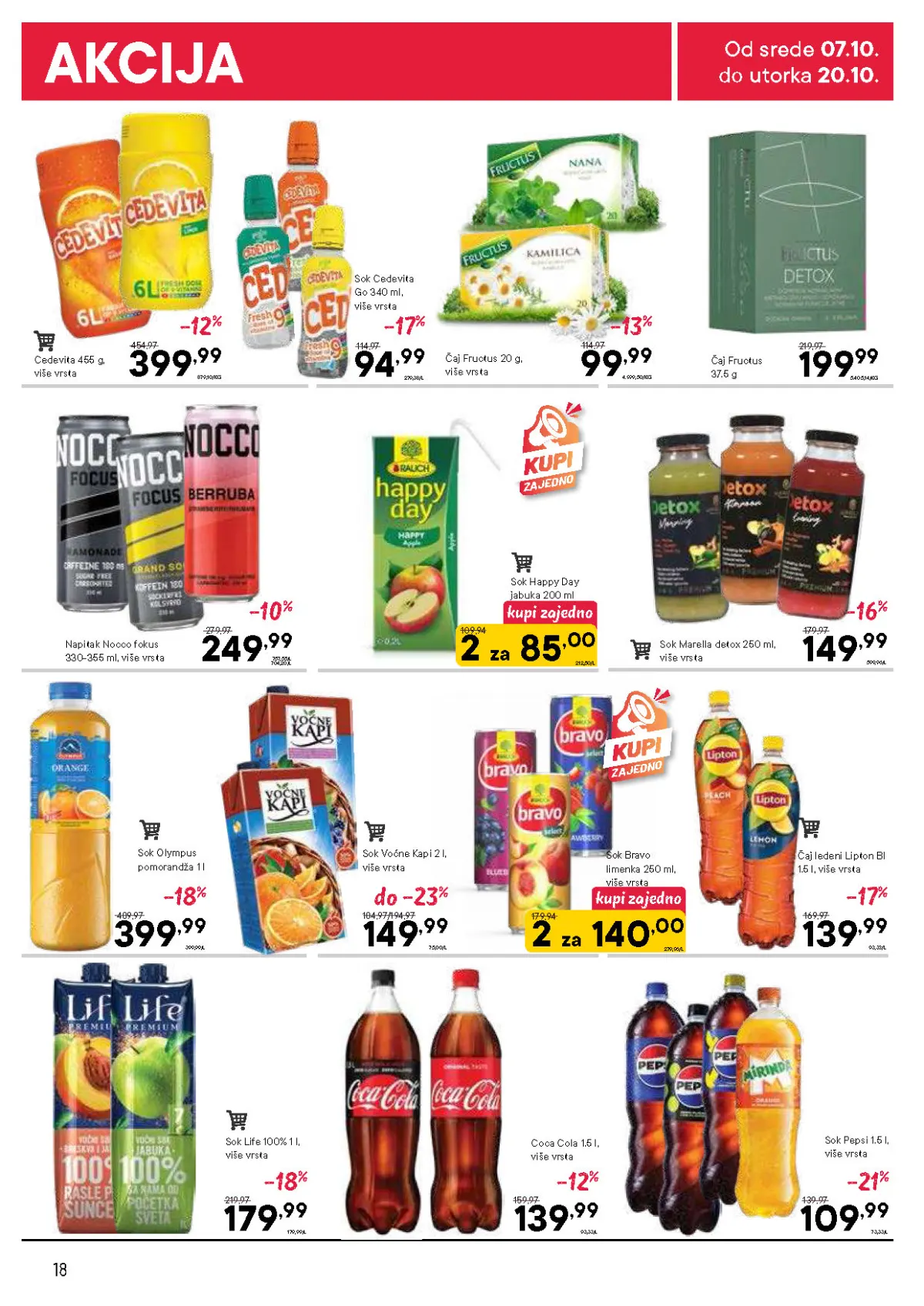 DTL PerSu katalog – Cedevita, Fructus čajevi, Happy Day, Voćne Kapi, Bravo, Lipton, Coca-Cola i Pepsi