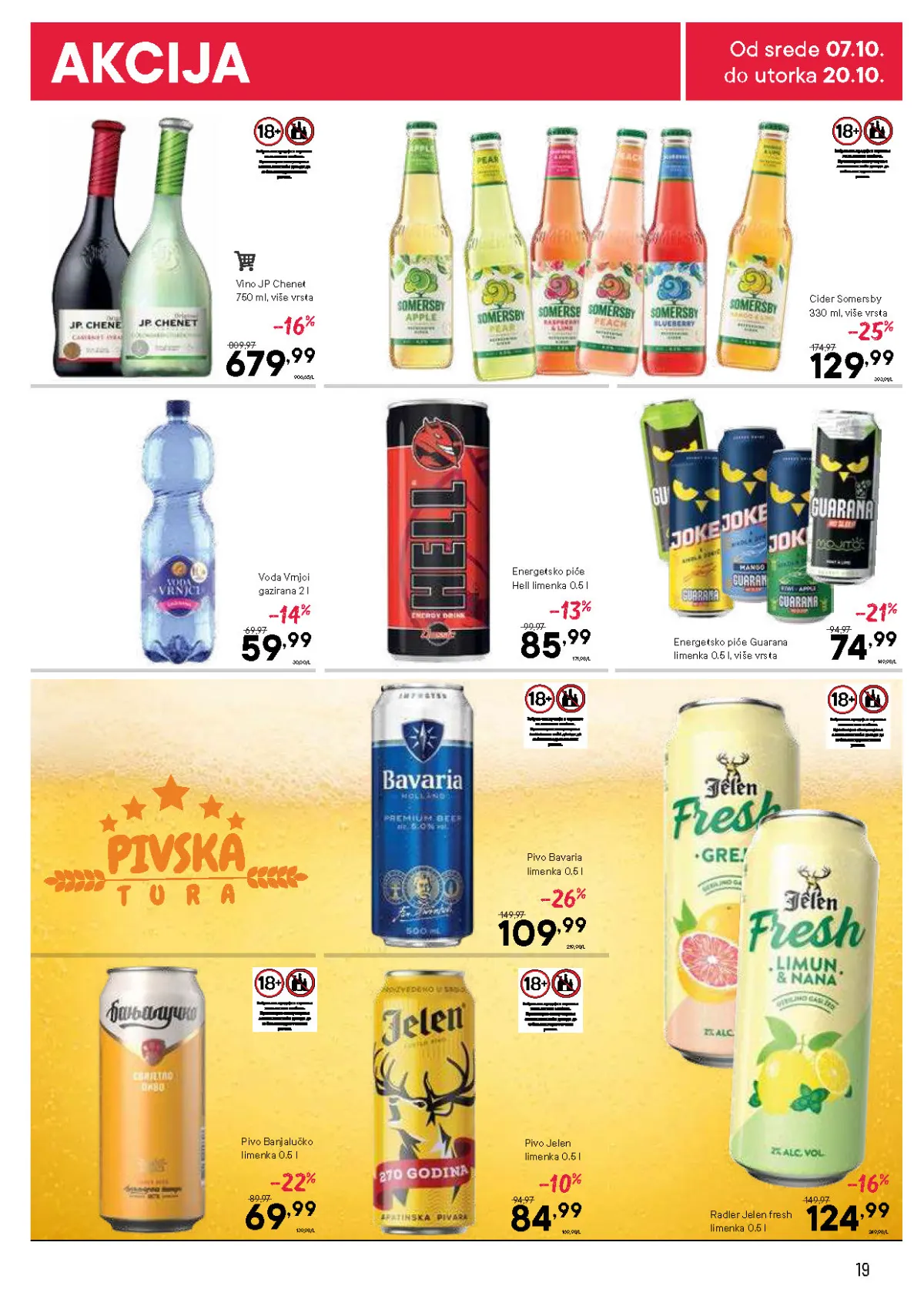 DTL PerSu katalog – JP Chenet vino, Somersby, Vrnjci voda, Hell, Guarana i Bavaria, Banjalučko i Jelen pivo
