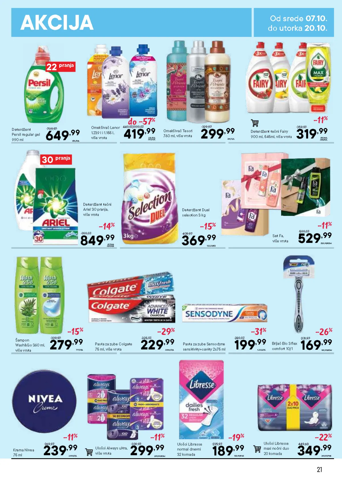DTL PerSu katalog – Lenor i Tesori omekšivači, Ariel i Duel deterdženti, Fairy, Colgate, Sensodyne, Nivea i ulošci