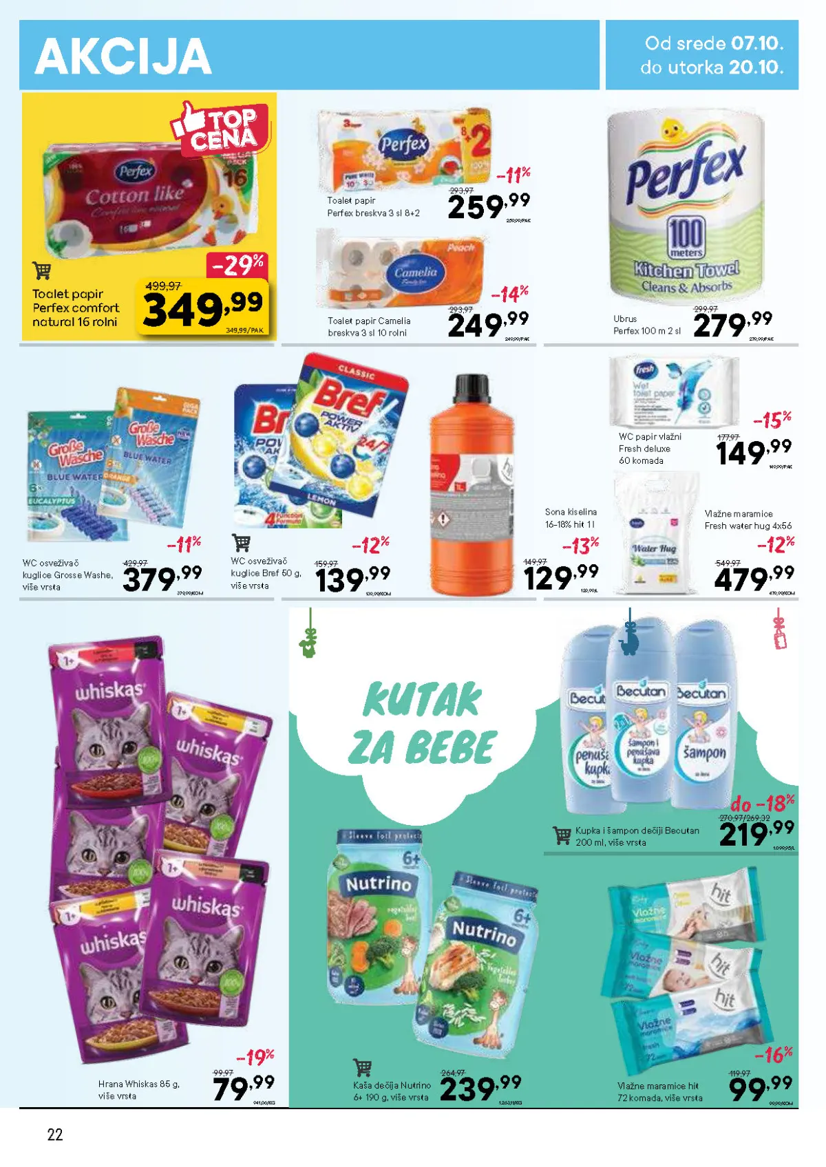 DTL PerSu katalog – Perfex i Camelia toalet papir, ubrusi, vlažne maramice, Becutan, Nutrino i Whiskas hrana