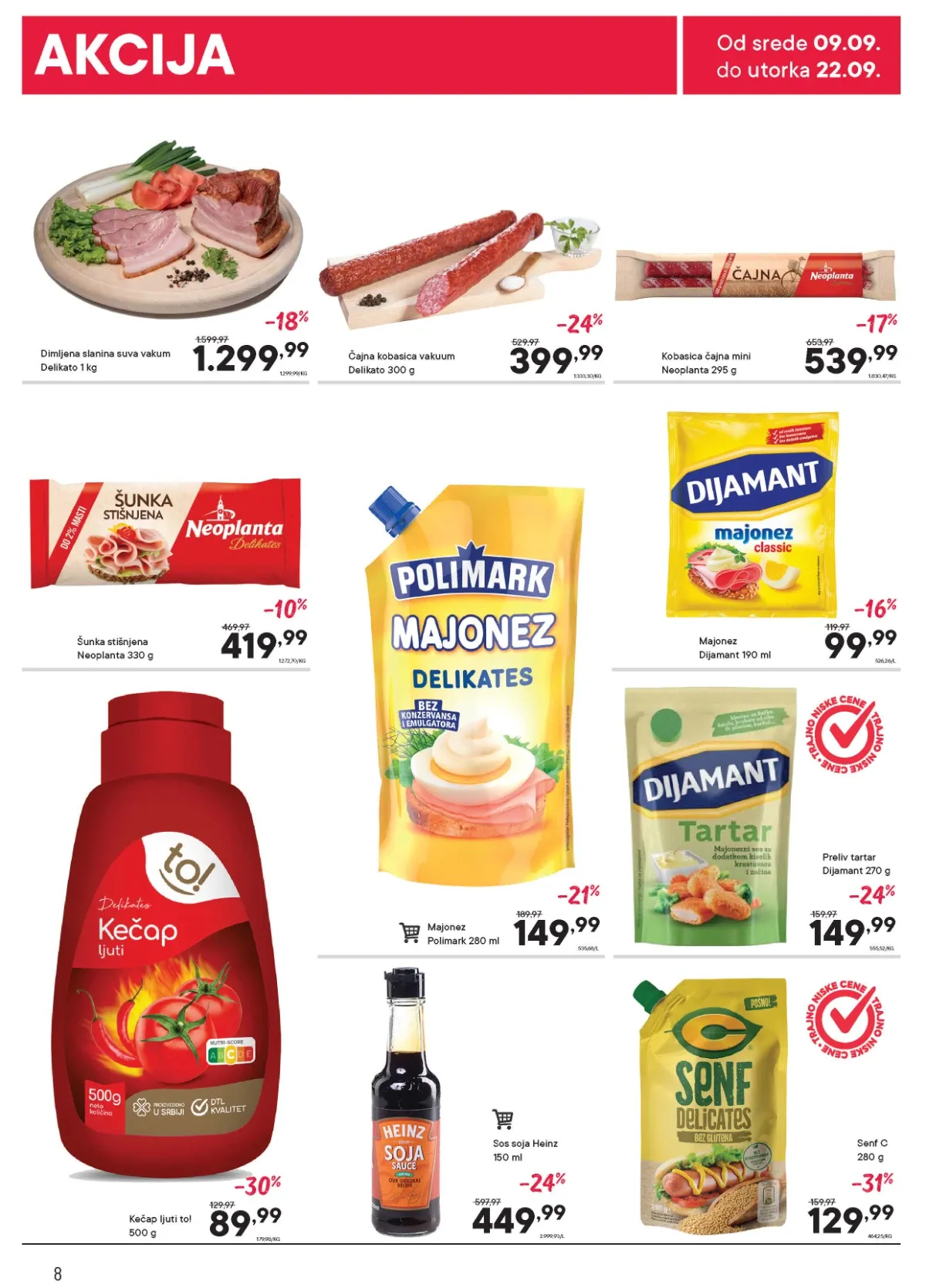 PerSu katalog do 22.09.2026. – suhomesnati proizvodi, majonez i kečap