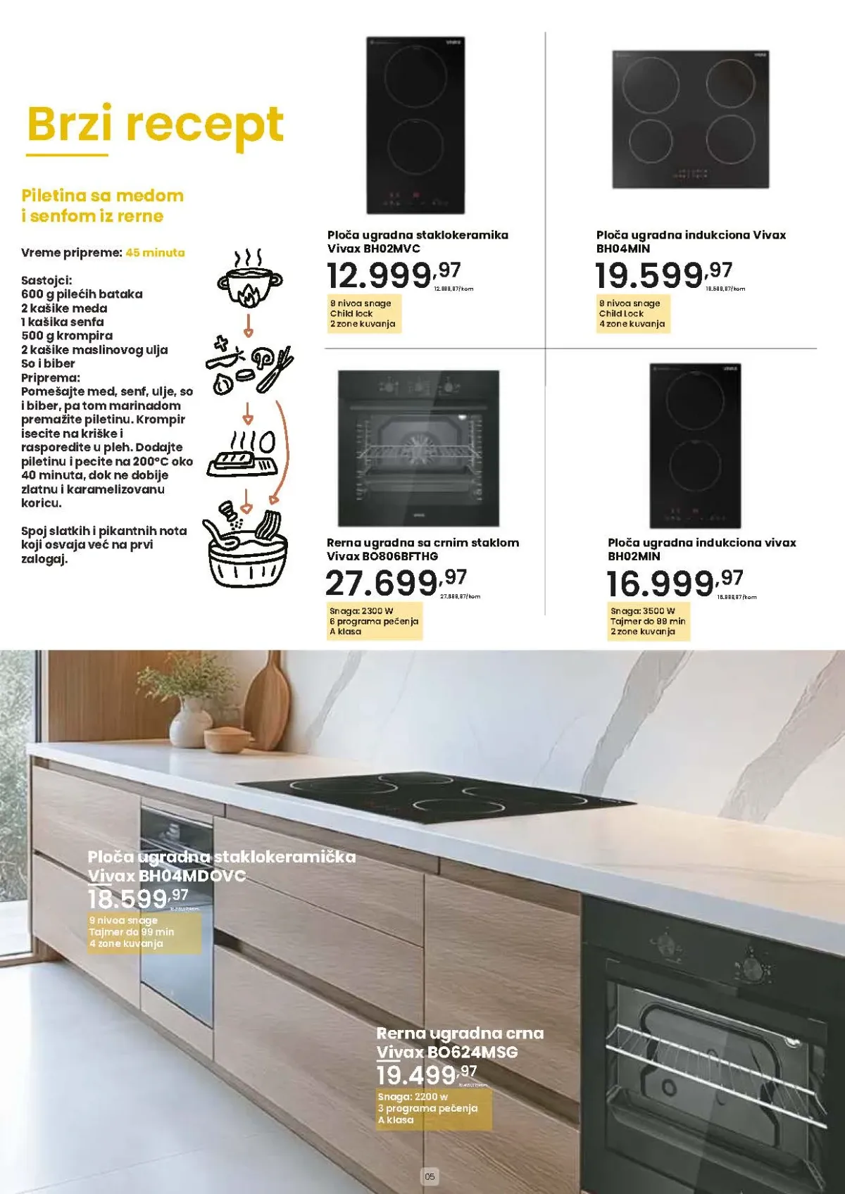 PerSu Poruči i pokupi katalog donosi akcijske cene Vivax ugradnih ploča za kuvanje i rerni