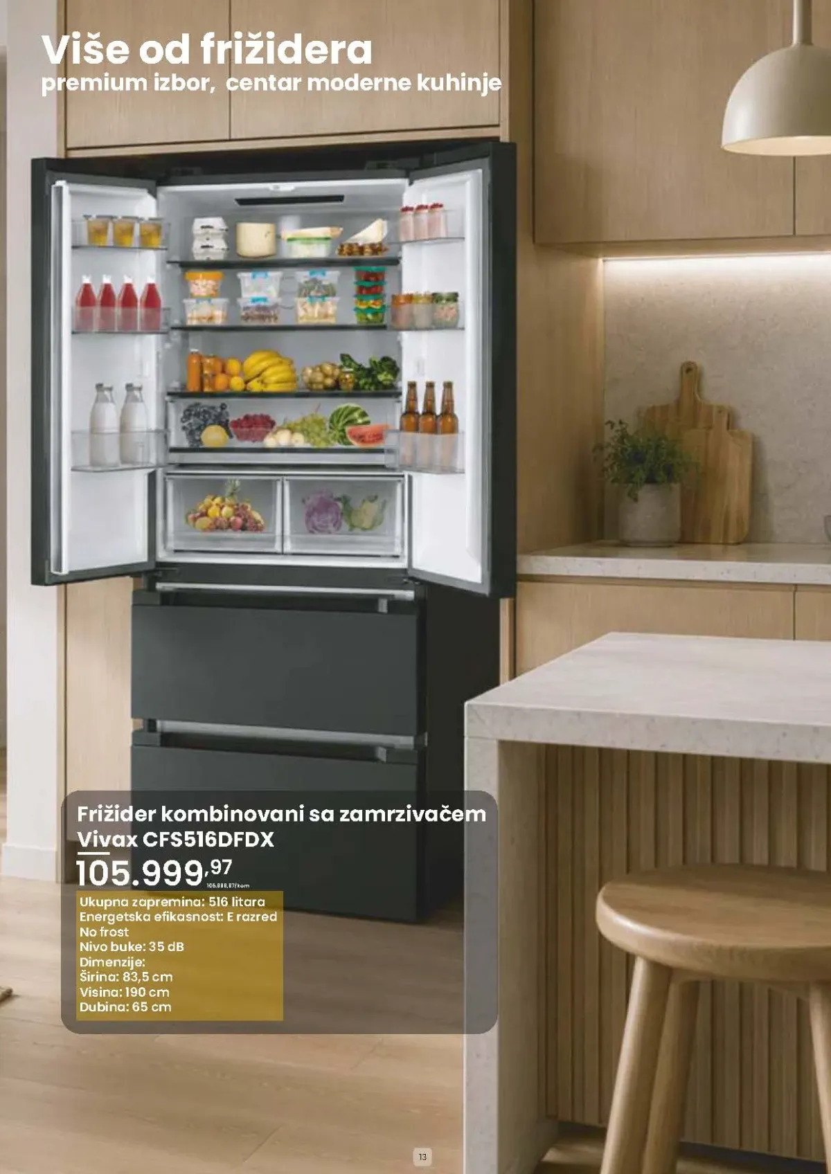 PerSu Poruči i pokupi katalog donosi premium Vivax frižider sa zamrzivačem velikog kapaciteta
