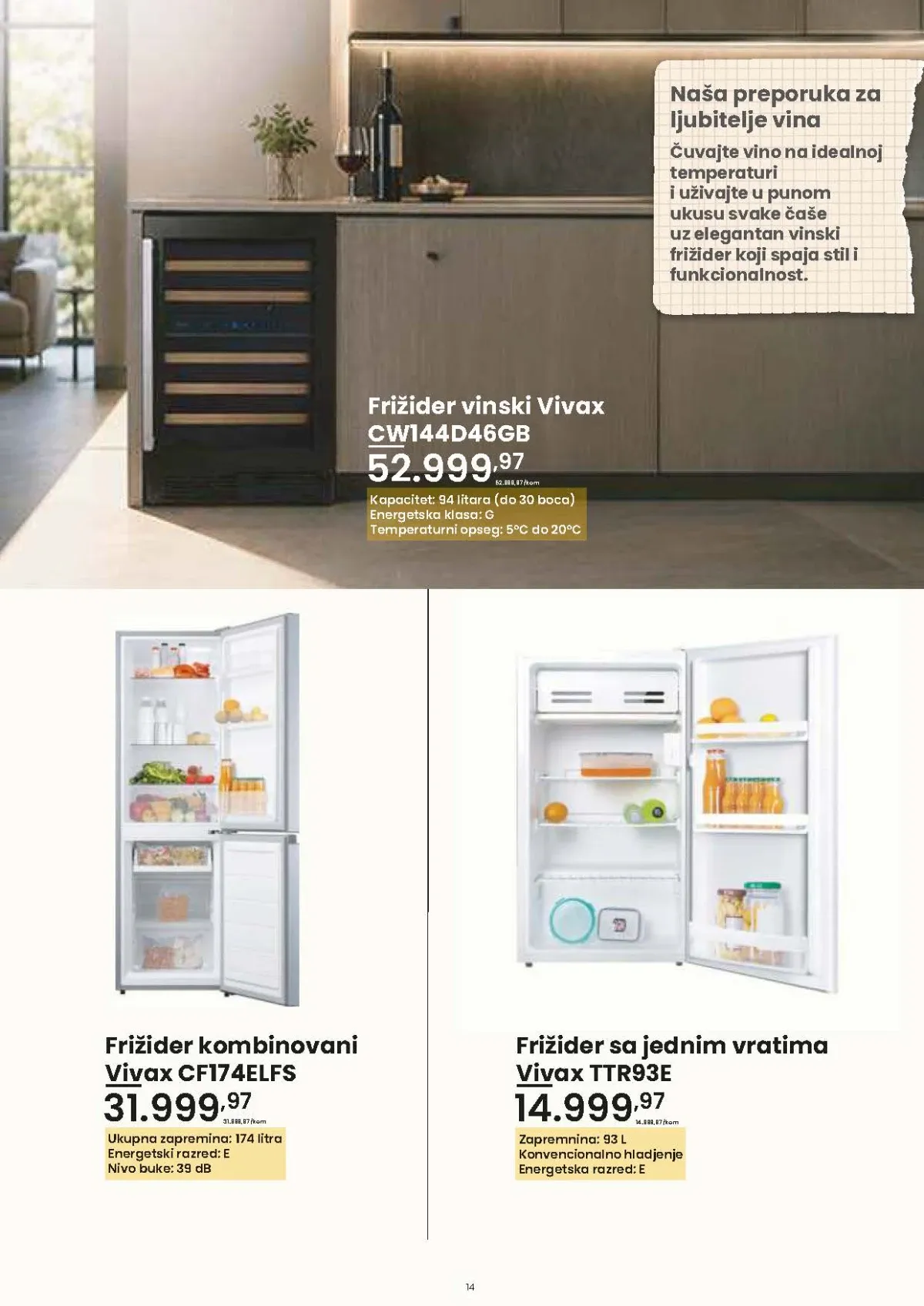 PerSu Poruči i pokupi donosi Vivax vinski frižider i kompaktne modele za domaćinstvo