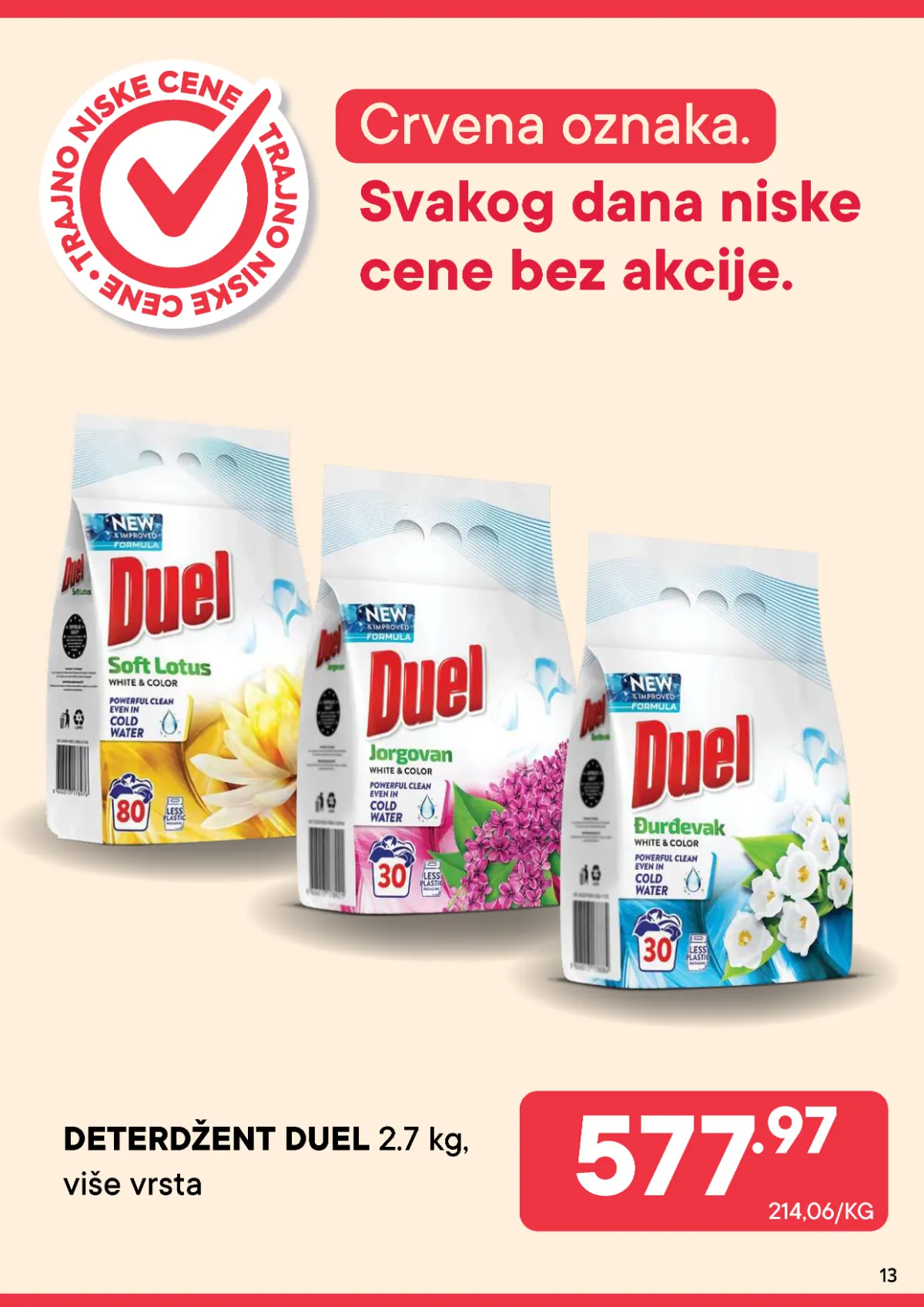 PerSu katalog strana 13 – Duel deterdžent 2,7 kg u više vrsta po ceni od 577,97 dinara