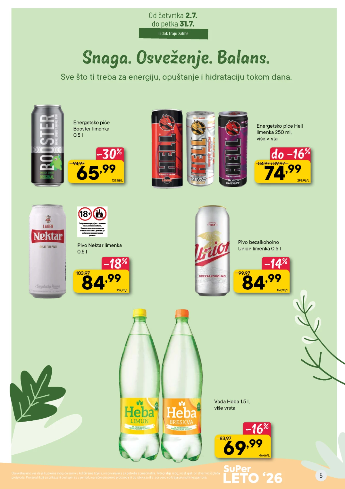 PerSu Super Leto '26 – energetska pića, voda i bezalkoholno pivo