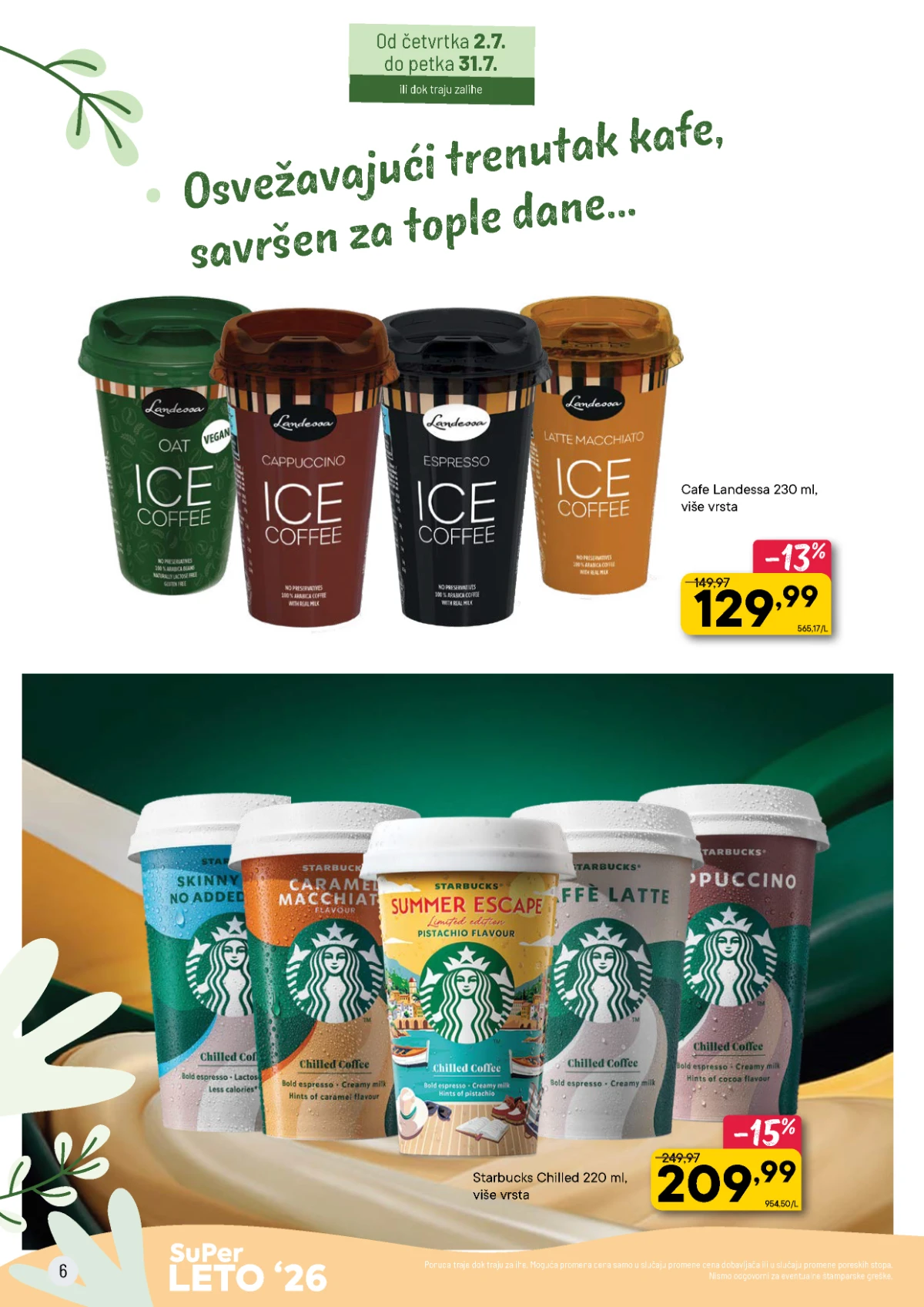 PerSu Super Leto '26 – Starbucks i Landessa ledene kafe na akciji