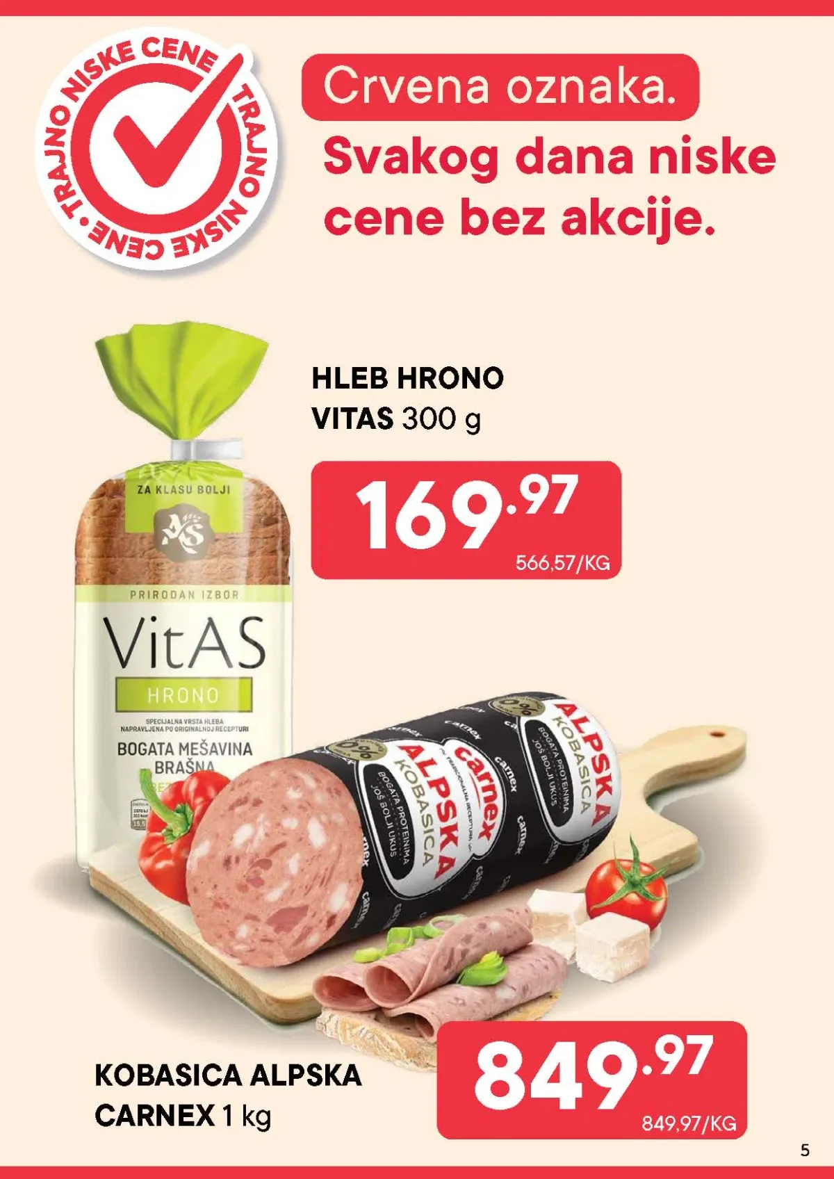 PerSu Uvek Super Cena – Hrono Vitas hleb i Carnex Alpska kobasica