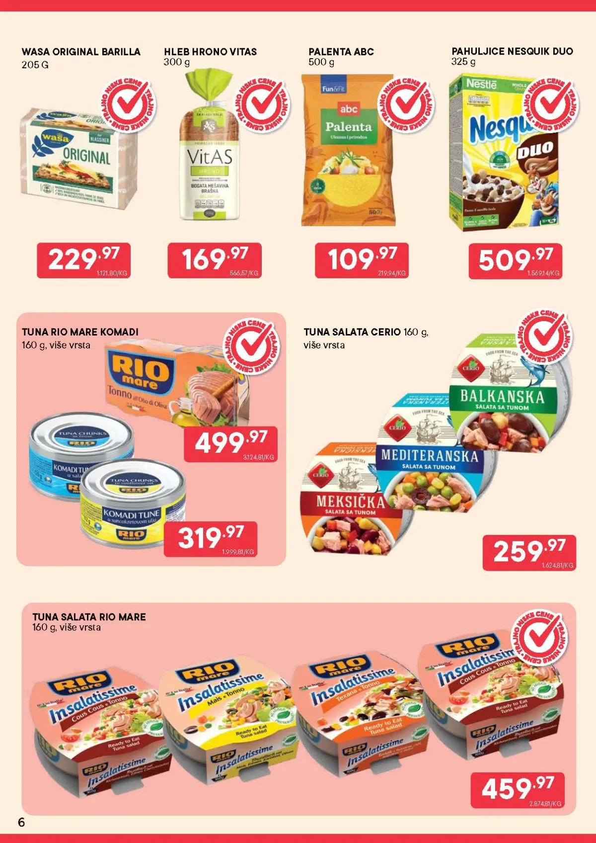 PerSu niske cene – Barilla Wasa, palenta, Nesquik i Rio Mare tuna