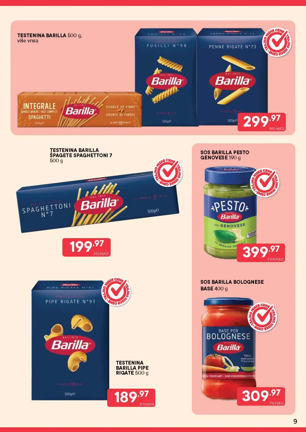 PerSu niske cene Barilla testenine i sosova