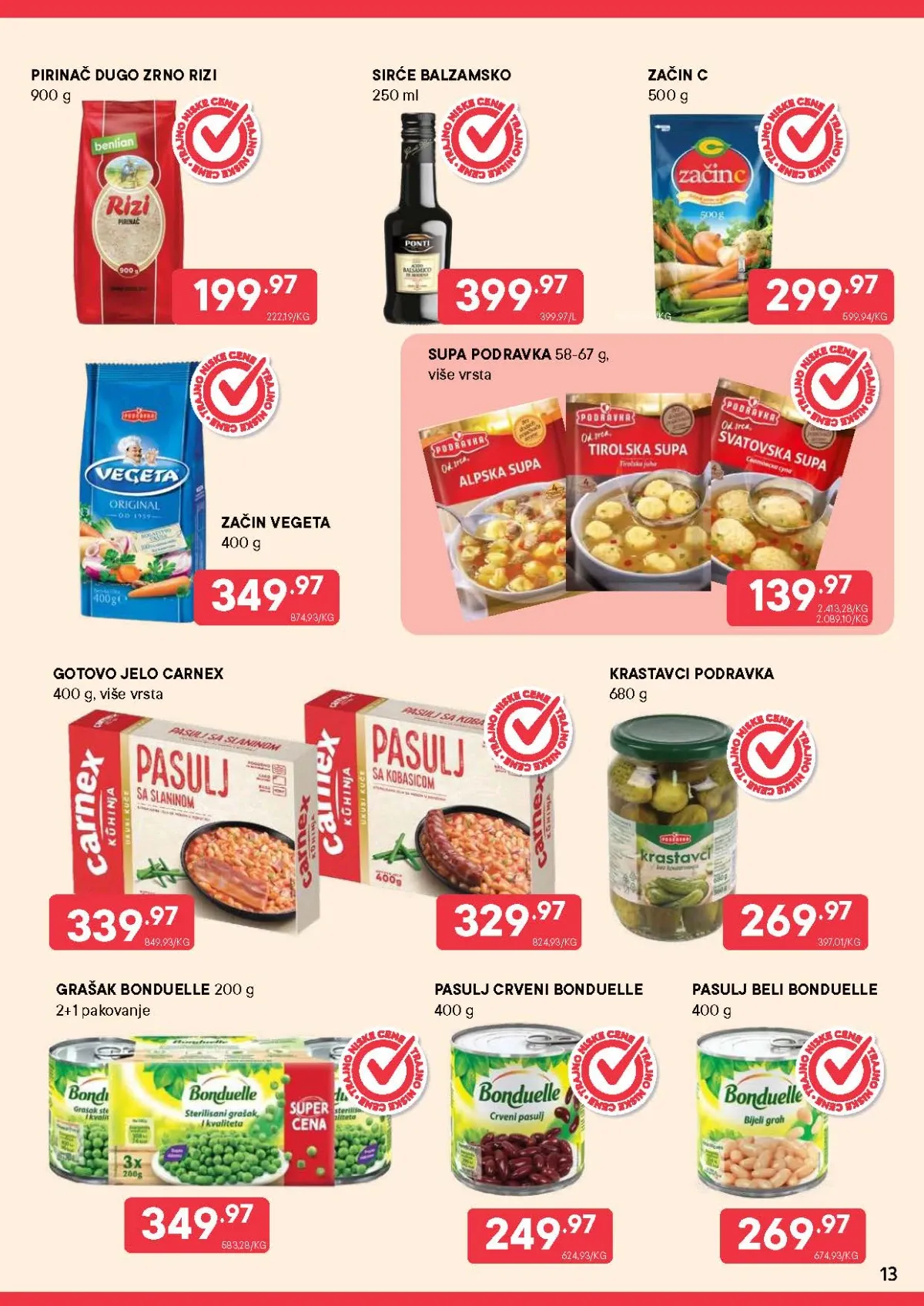 PerSu niske cene – pirinač, Vegeta, Podravka, Carnex i Bonduelle proizvodi