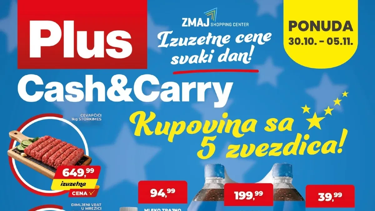 Plus Cash & Carry katalog od 30.10. do 05.11.2026. – nedeljna akcija mesa, prehrane, pića, slatkiša i kućne hemije
