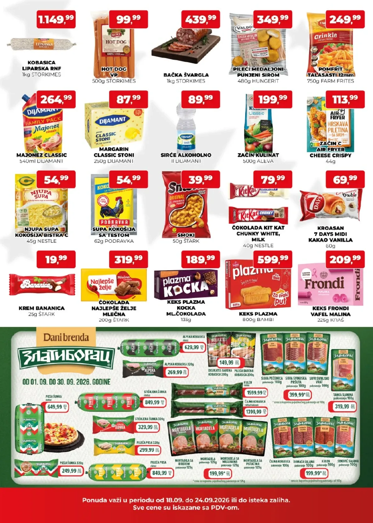 Plus Cash&Carry katalog do 24.09.2026. – kobasice, mesne prerađevine, grickalice, čokolade i namirnice na akciji