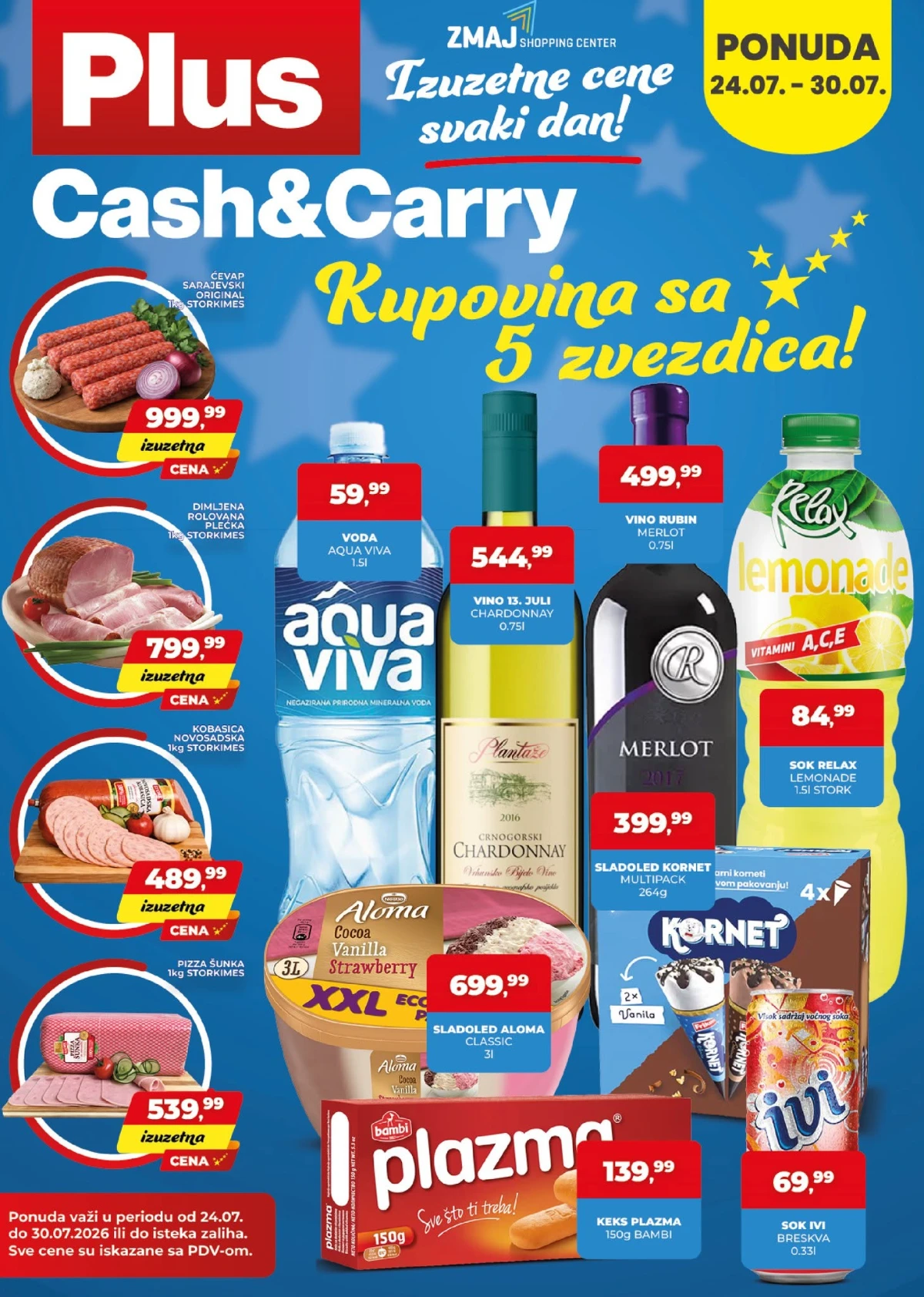 Plus Cash&Carry akcija do 30.07.2026. – popusti na prehranu, pića, meso i proizvode za domaćinstvo