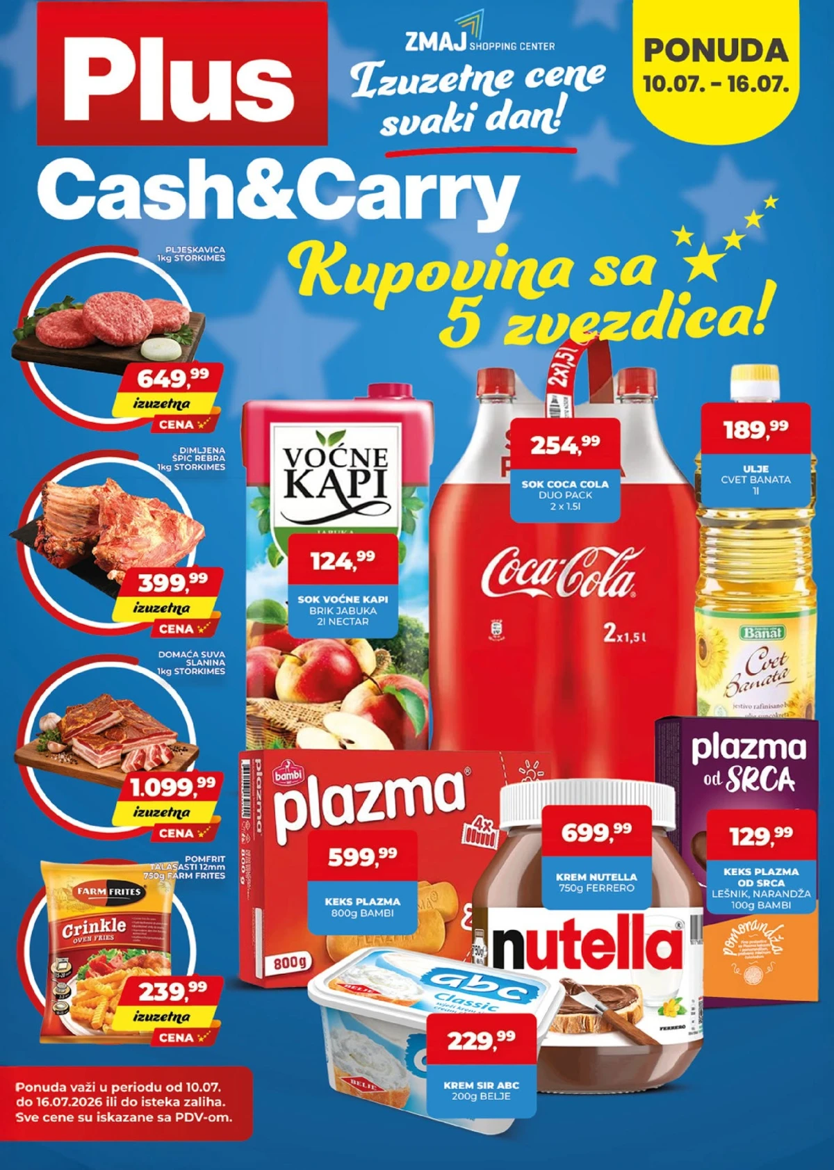 Plus Cash & Carry katalog od 10. do 16.07.2026. – akcijske cene prehrane, pića, mesa i proizvoda za domaćinstvo