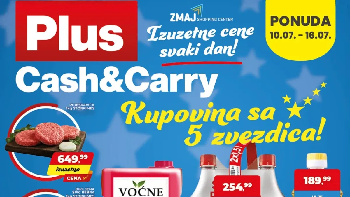 Plus Cash & Carry katalog od 10. do 16.07.2026. sa akcijskim cenama Coca-Cole, Nutelle, Plazme i prehrambenih proizvoda