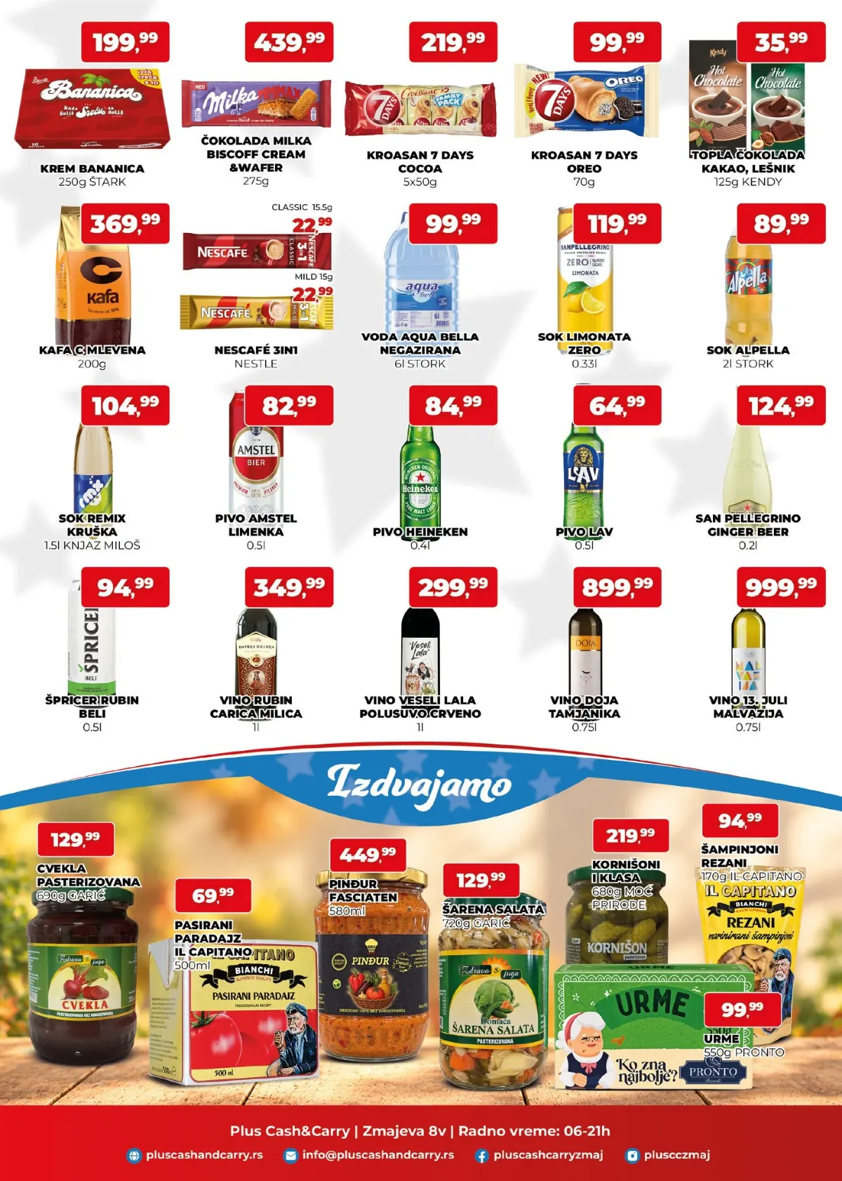 Plus Cash&Carry katalog 16–22.10.2026. – C kafa 200 g za 369,99 din, krem bananica, čokolada, kroasani, sokovi, vino i zimnica