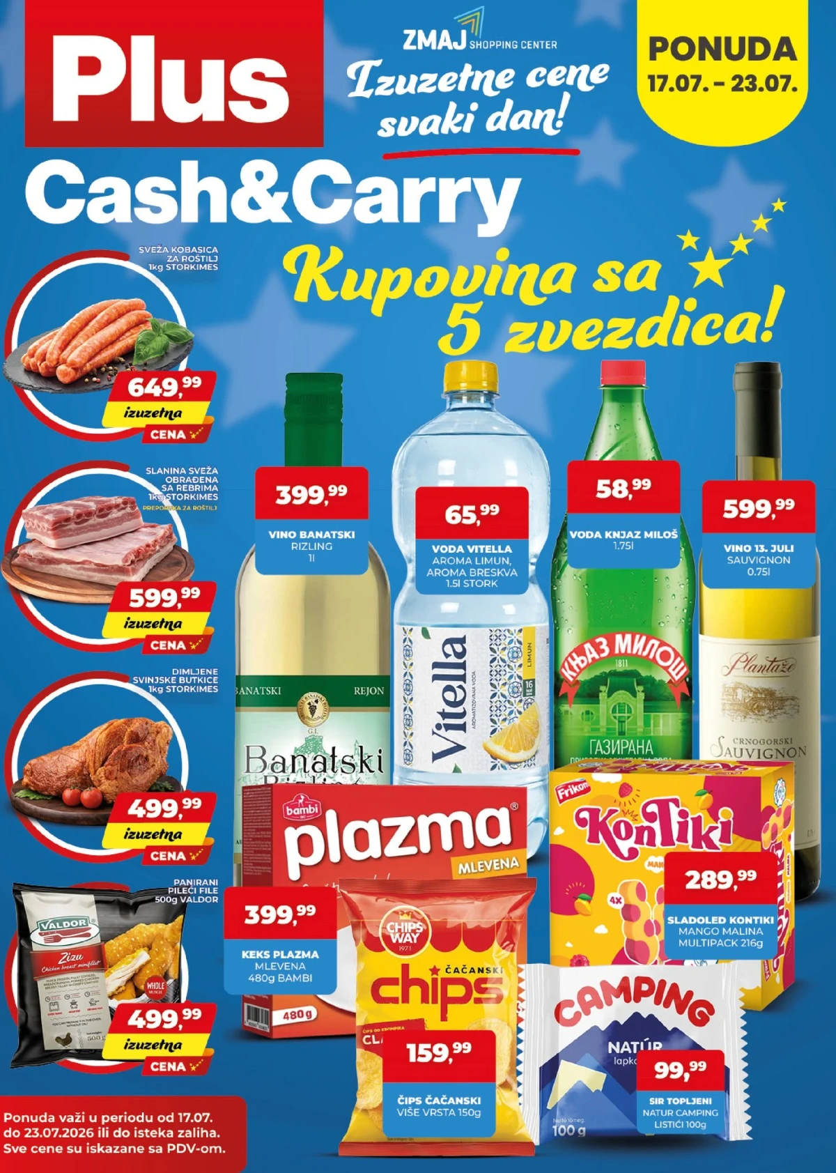 Plus Cash&Carry akcija od 17. do 23.07.2026. – popusti na prehranu, pića, meso i proizvode za domaćinstvo