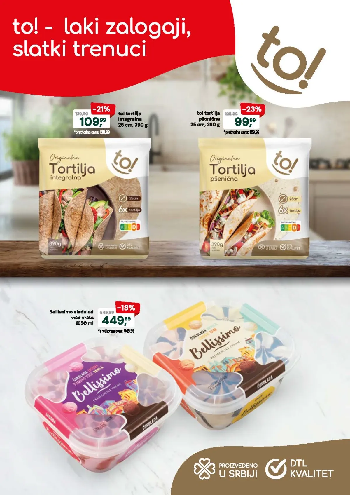 DTL Podunavlje katalog do 24.08.2026. – tortilje i Bellissimo sladoled