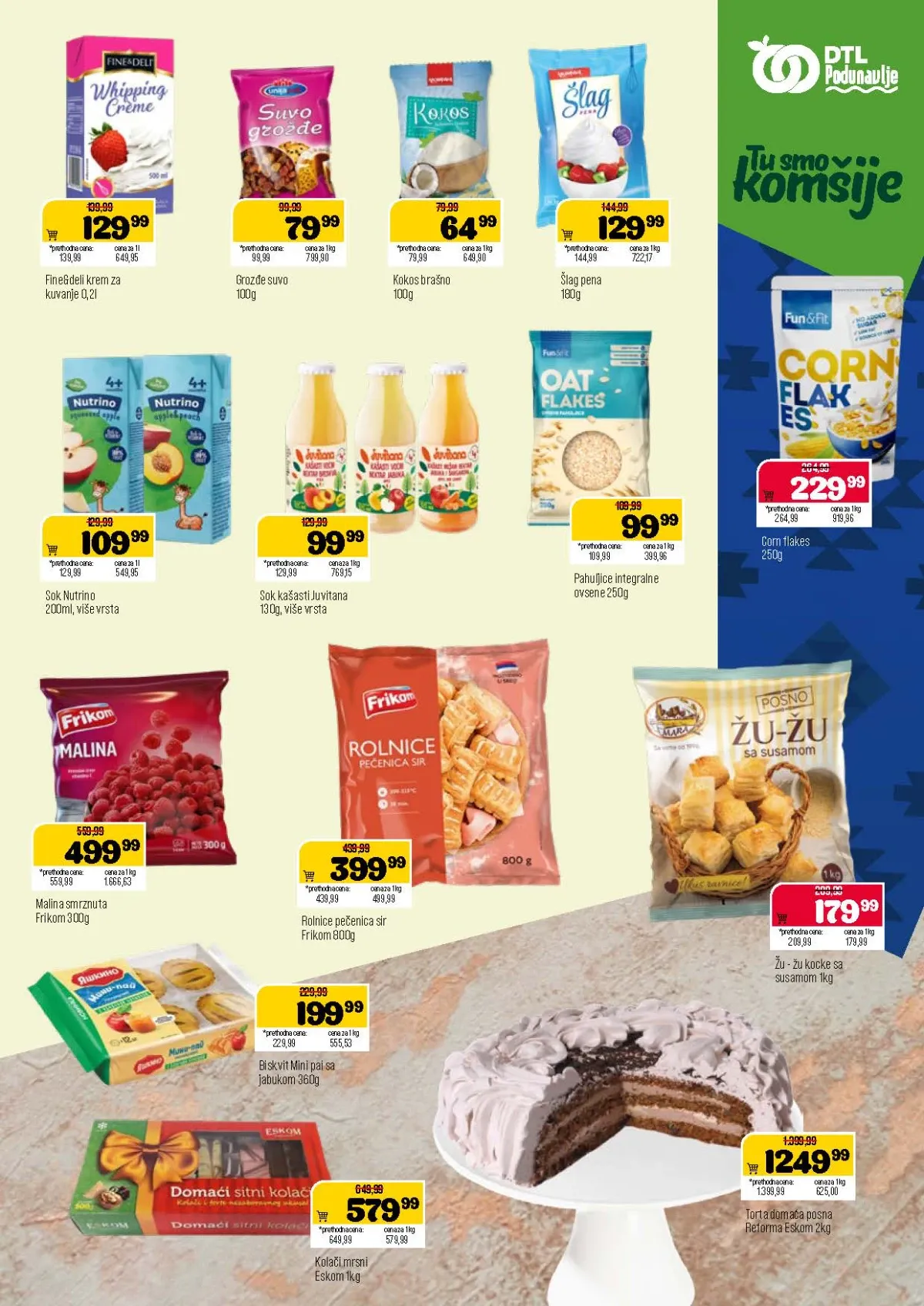 DTL Podunavlje katalog do 24.08.2026. – Frikom, kolači, pahuljice i sokovi