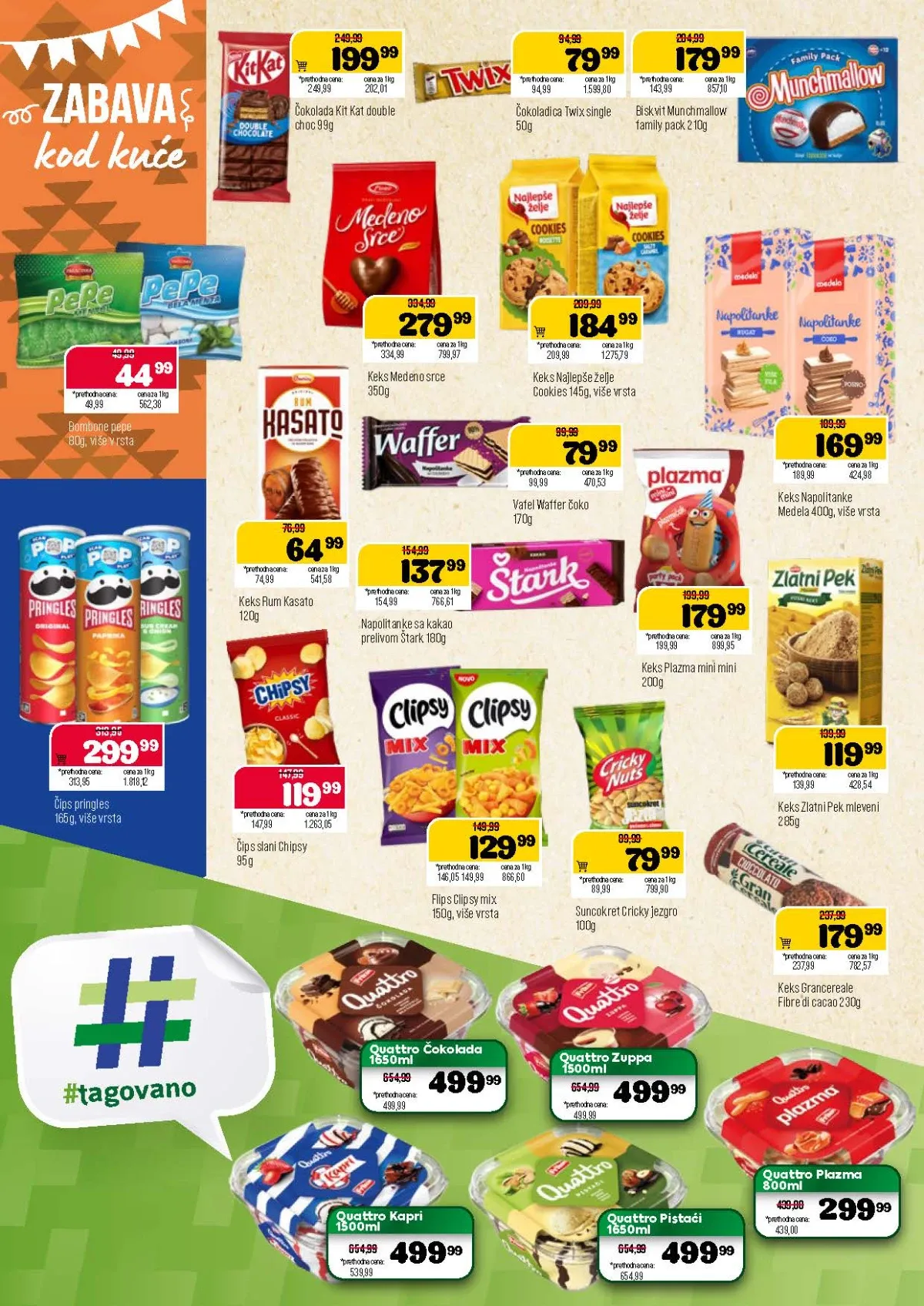 DTL Podunavlje katalog do 24.08.2026. – sladoledi, keksi, čokolada i grickalice