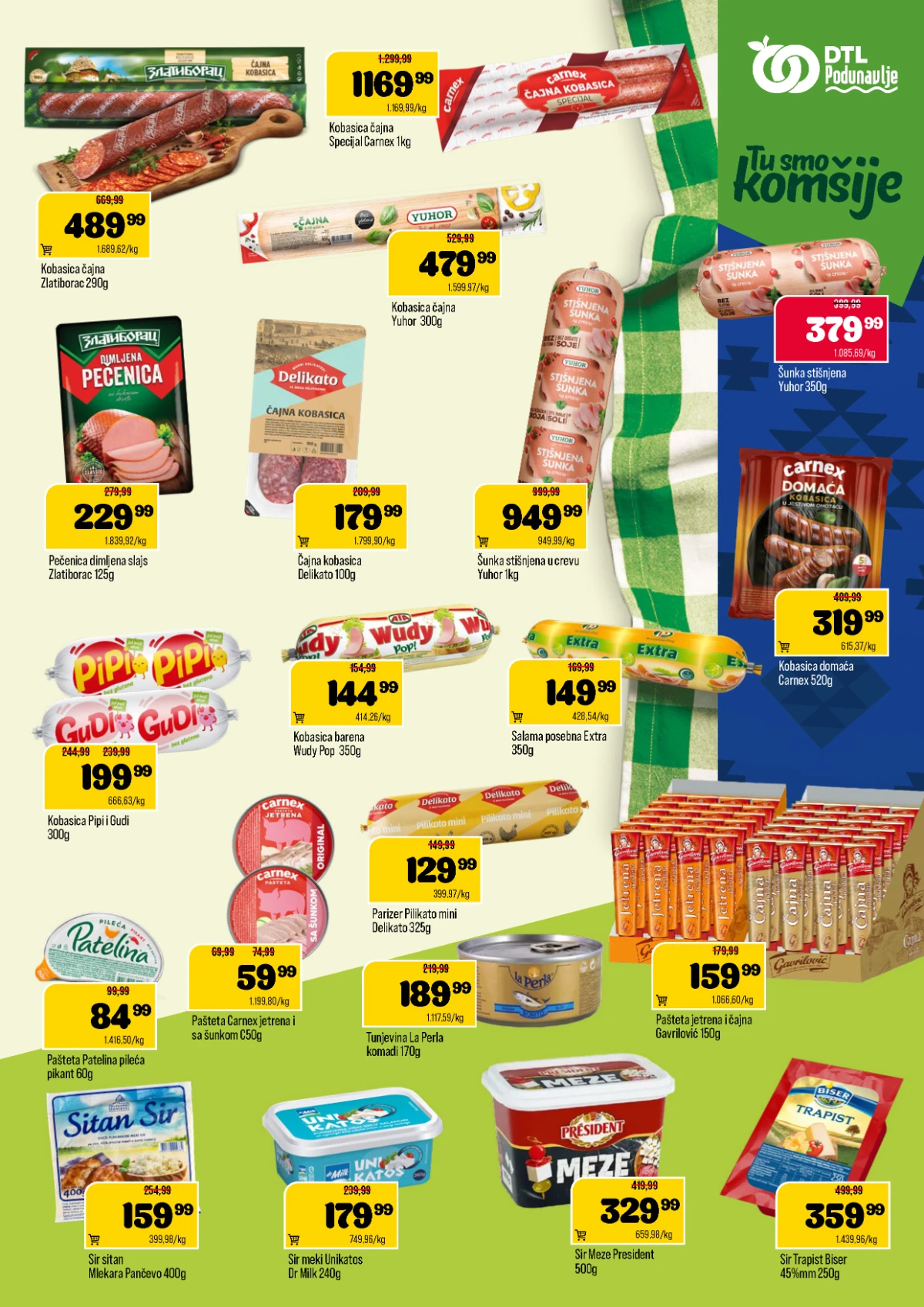 DTL Podunavlje katalog 15.07. do 27.07.2026. – suhomesnati proizvodi, kobasice i sirevi na akciji