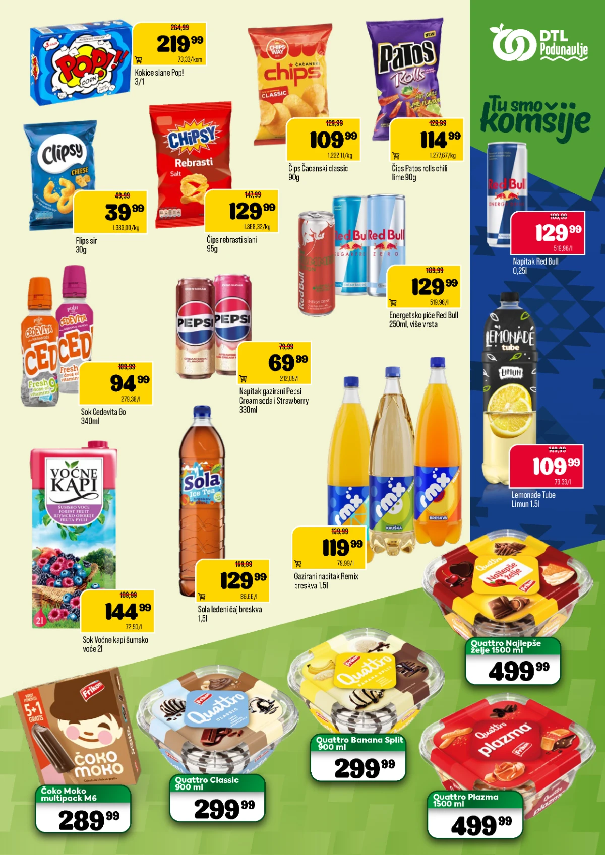 DTL Podunavlje katalog 15.07. do 27.07.2026. – čips, sokovi, energetska pića i sladoled po akcijskim cenama