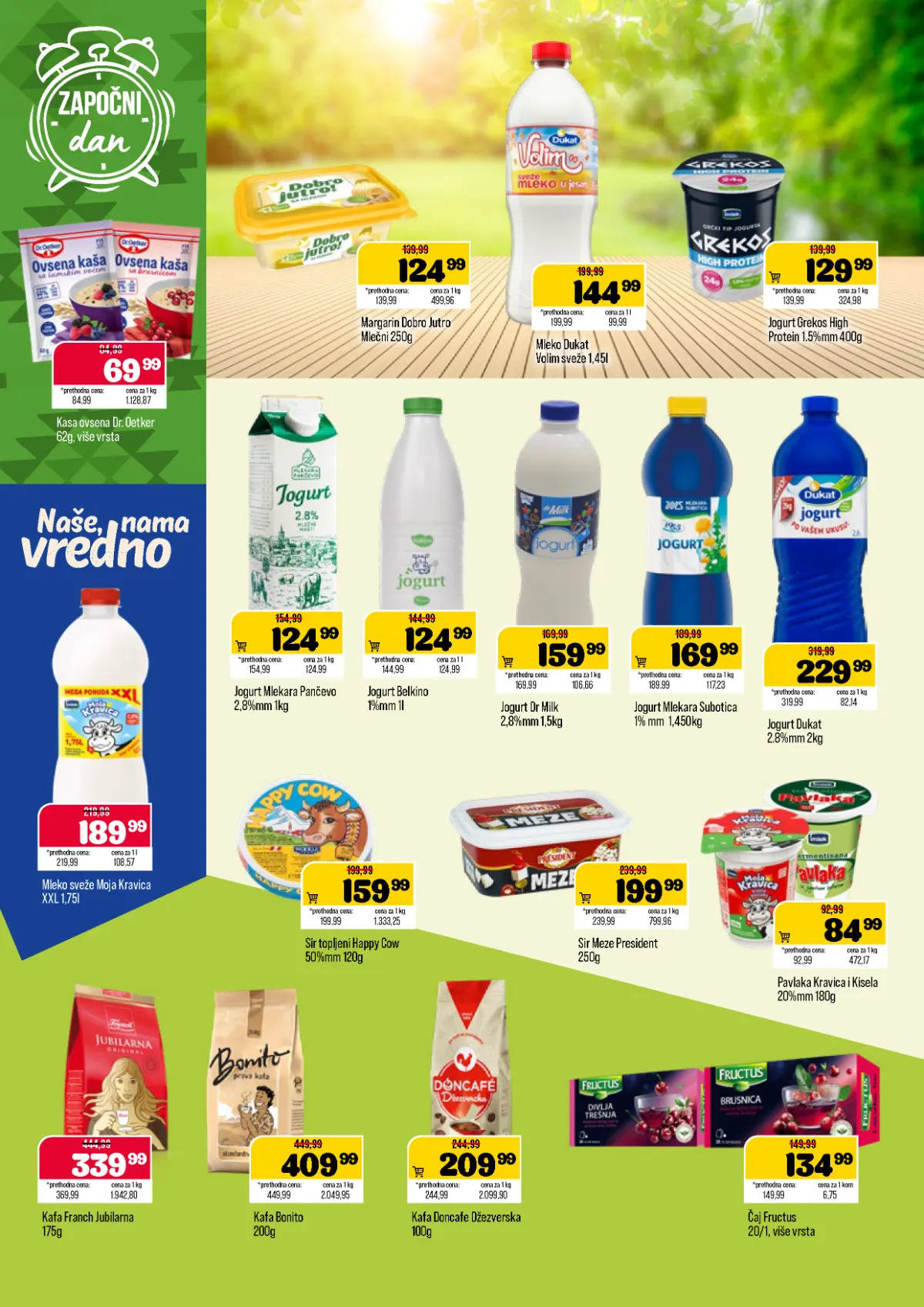 DTL Podunavlje katalog, stranica 4 – mleko, jogurt, sir, pavlaka, ovsena kaša, kafa i čaj