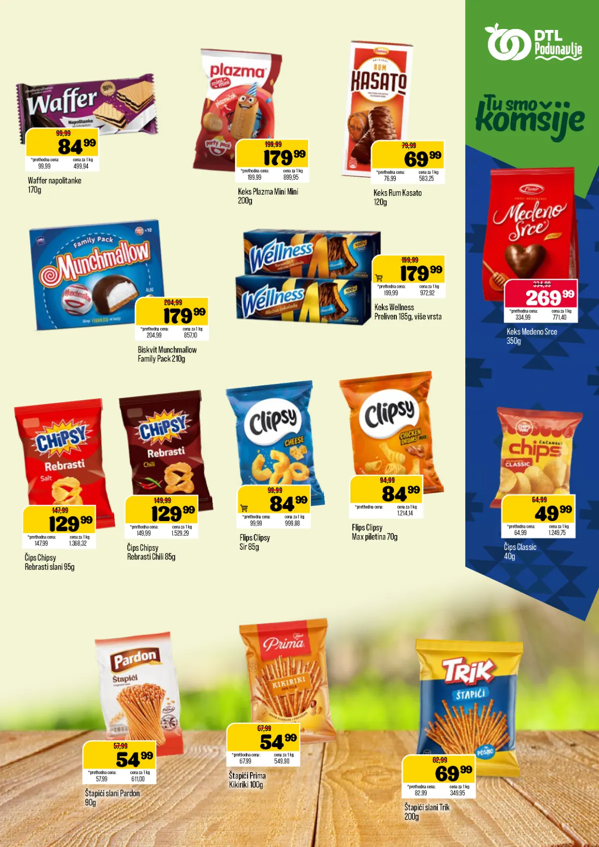 DTL Podunavlje katalog, stranica 9 – Plazma Mini Mini, Rum Kasato, Munchmallow, Wellness, Medeno srce, čips, flips i štapići