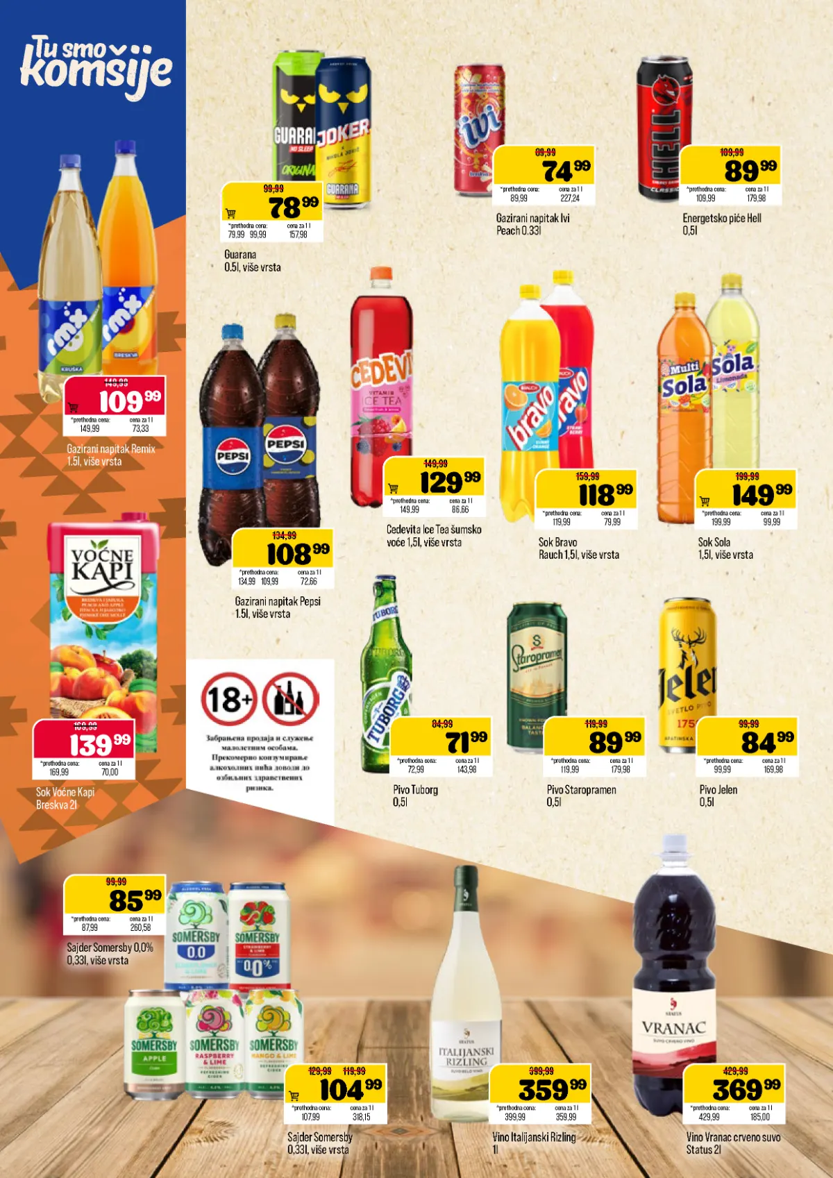 DTL Podunavlje katalog, stranica 10 – gazirani napici, sokovi, energetska pića, pivo, sajder i vino