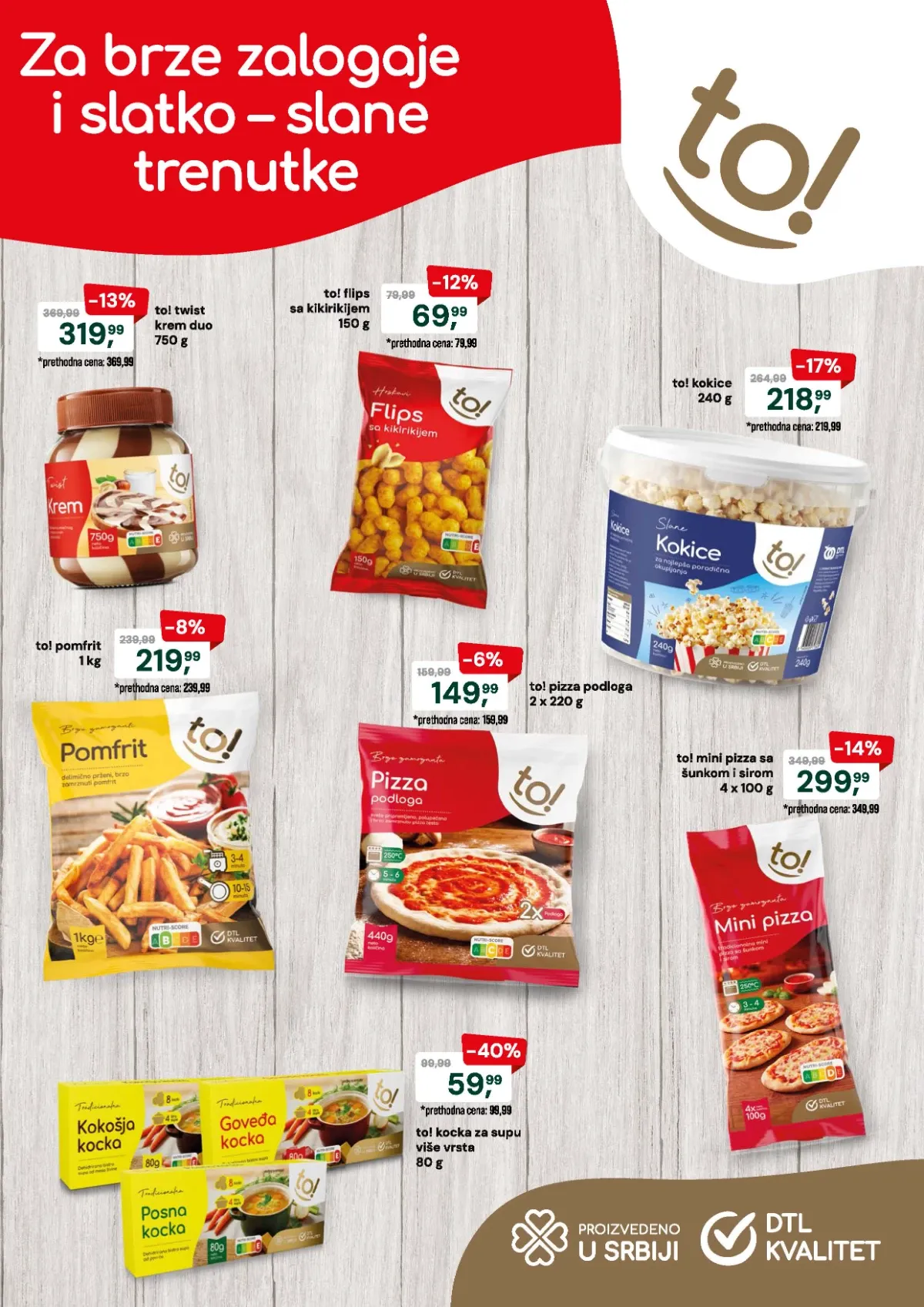 DTL Podunavlje katalog – krem, pomfrit, pica, kokice i grickalice na akciji