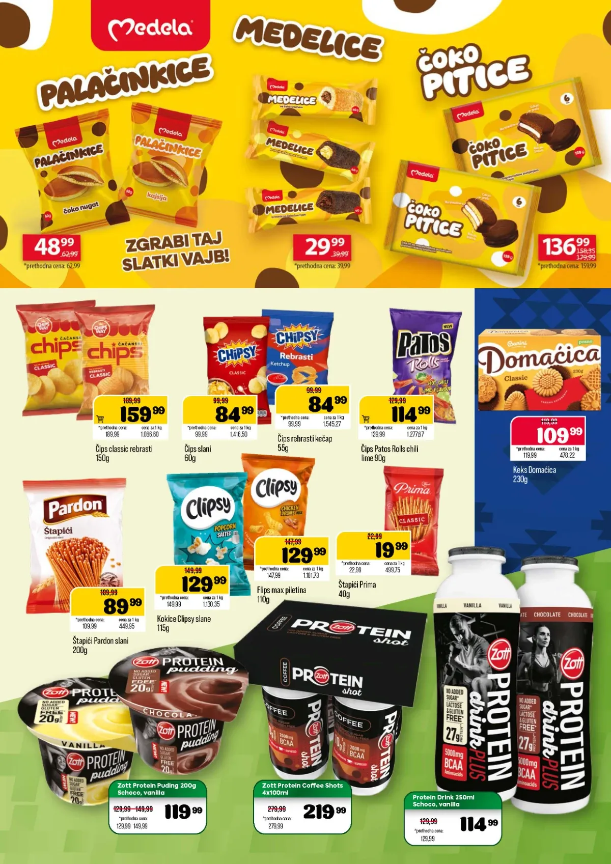 DTL Podunavlje katalog – čips, štapići, flips i proteinski puding na akciji