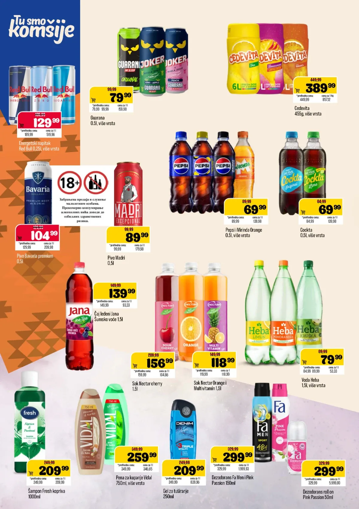 DTL Podunavlje katalog – sokovi, voda, energetska pića i kozmetika na akciji