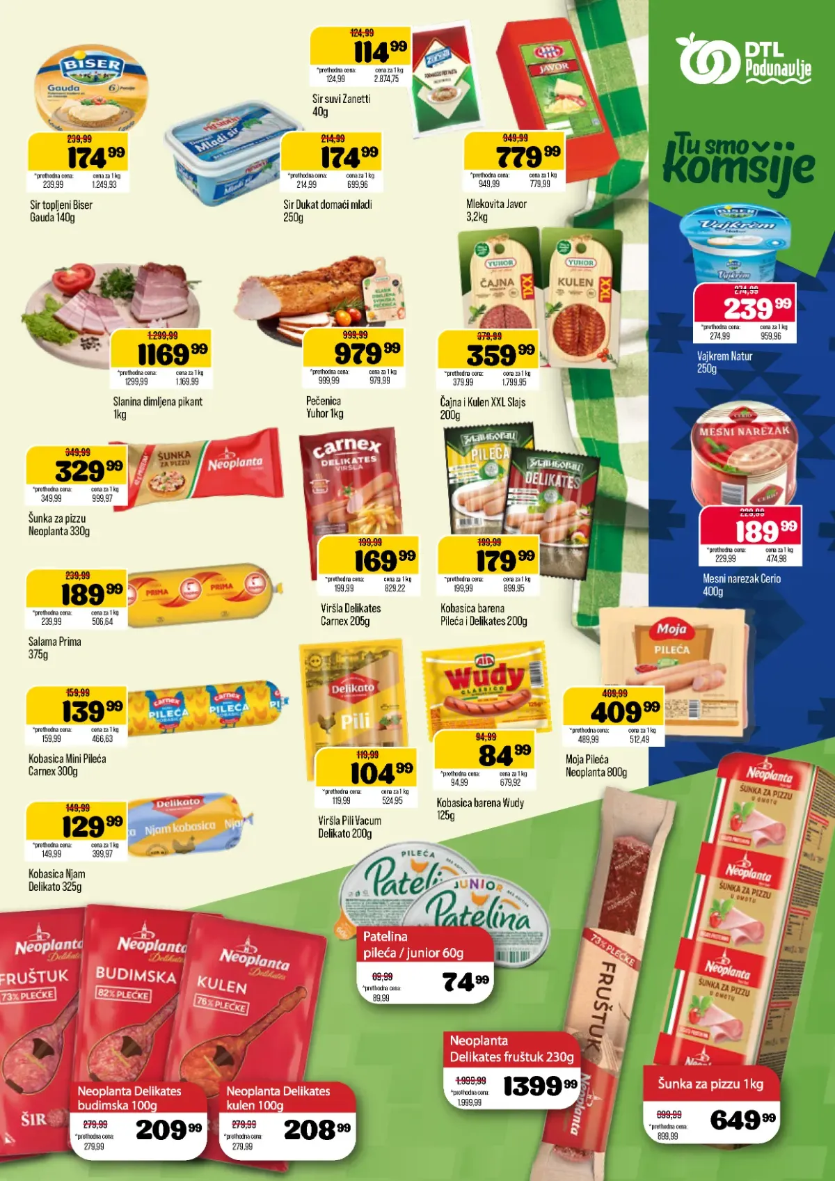 DTL Podunavlje katalog – suhomesnati proizvodi, kobasice, sirevi i mesne prerađevine