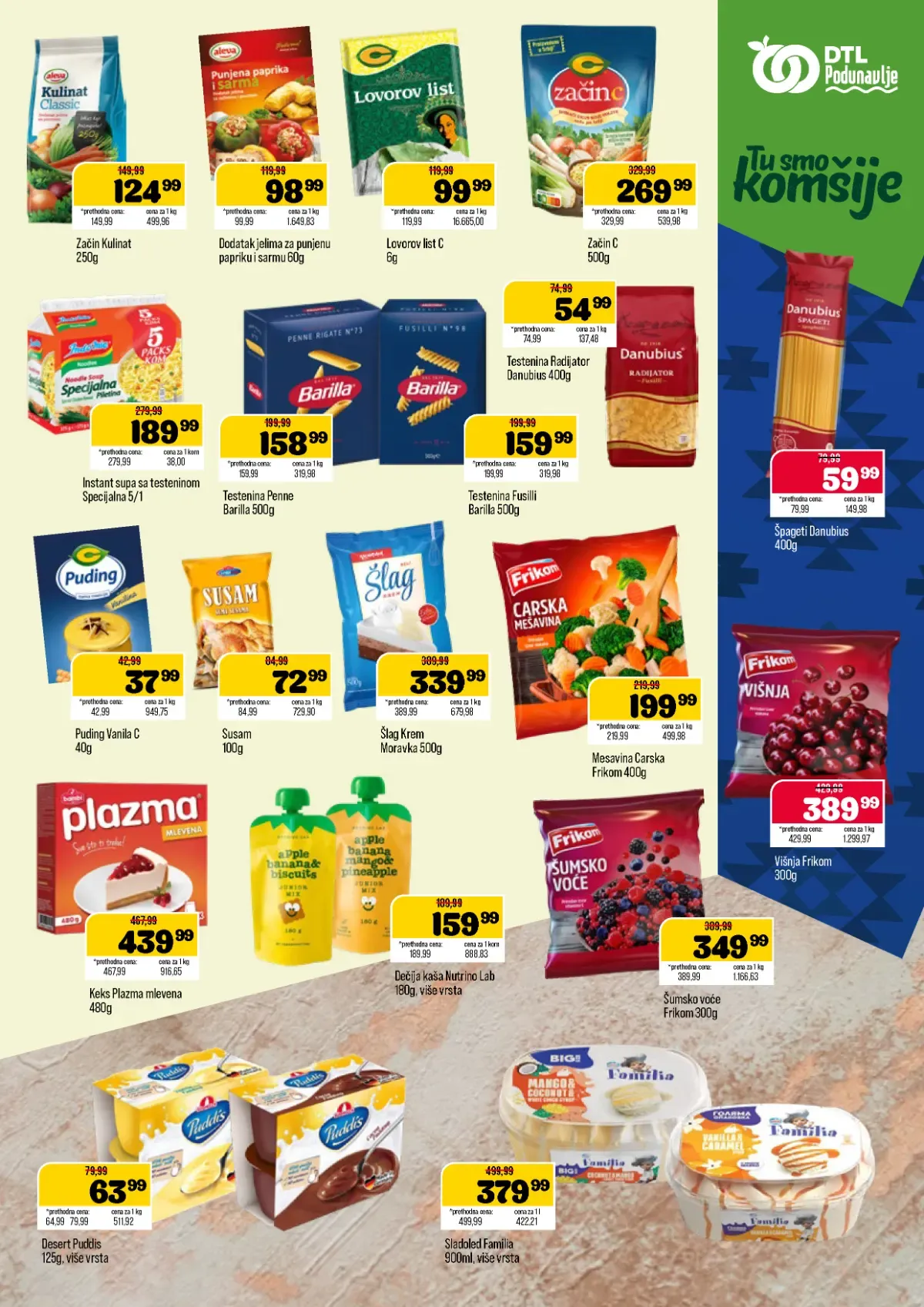 DTL Podunavlje katalog – testenina, Frikom proizvodi, Plazma, začini i deserti