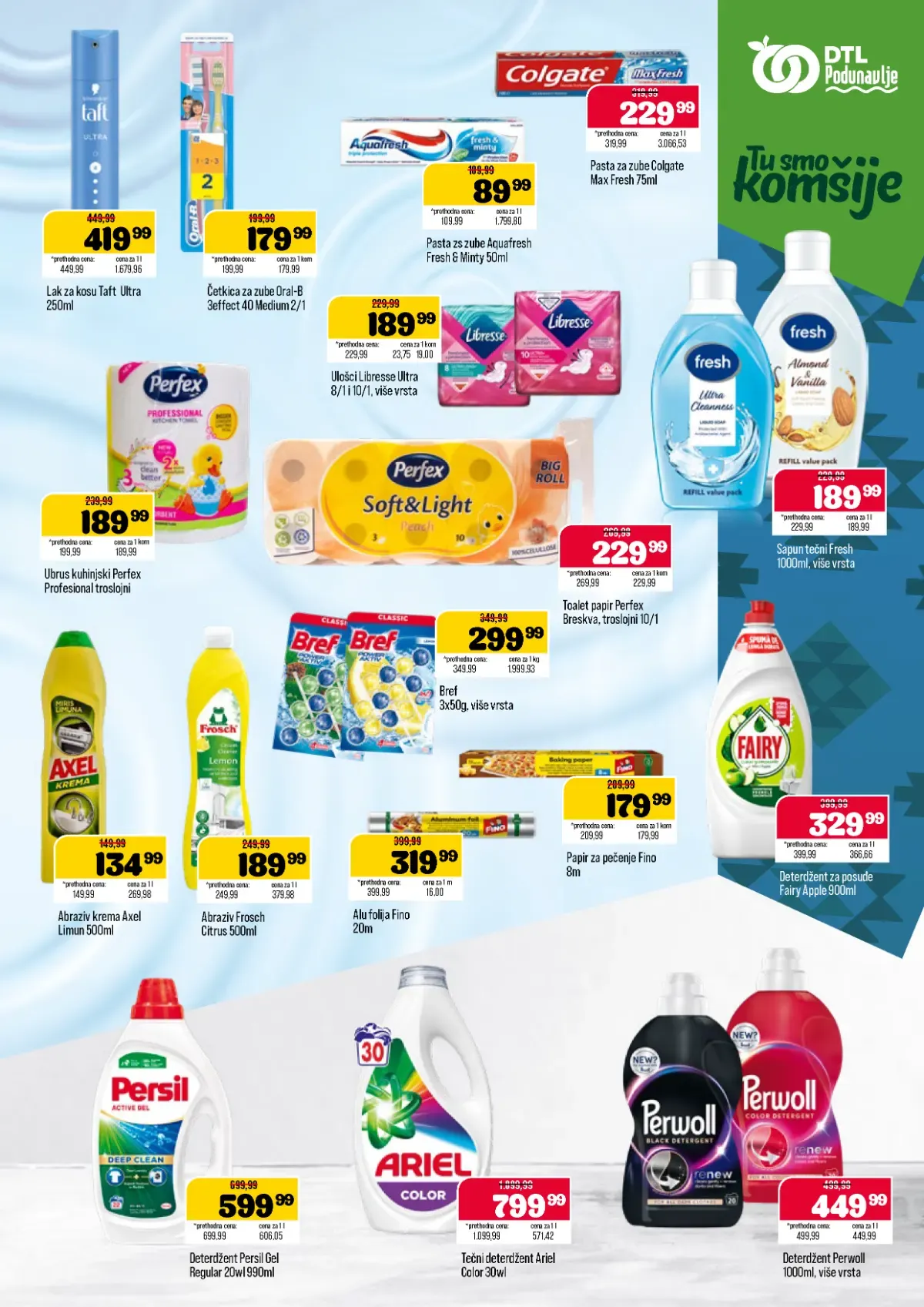 DTL Podunavlje katalog – Persil, Ariel, Perwoll, Fairy i proizvodi za higijenu