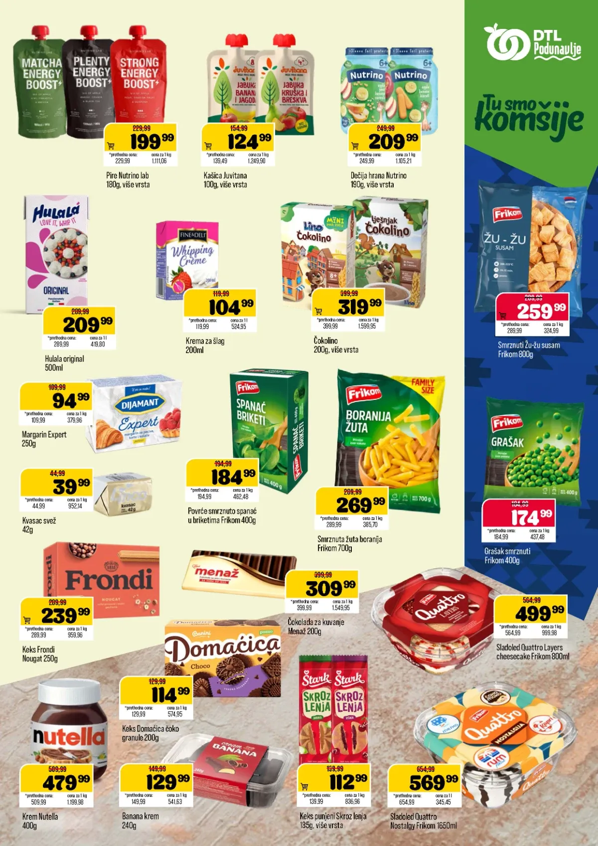 DTL Podunavlje katalog do 07.09.2026. – Nutella krem i Frikom Quattro sladoled na akciji